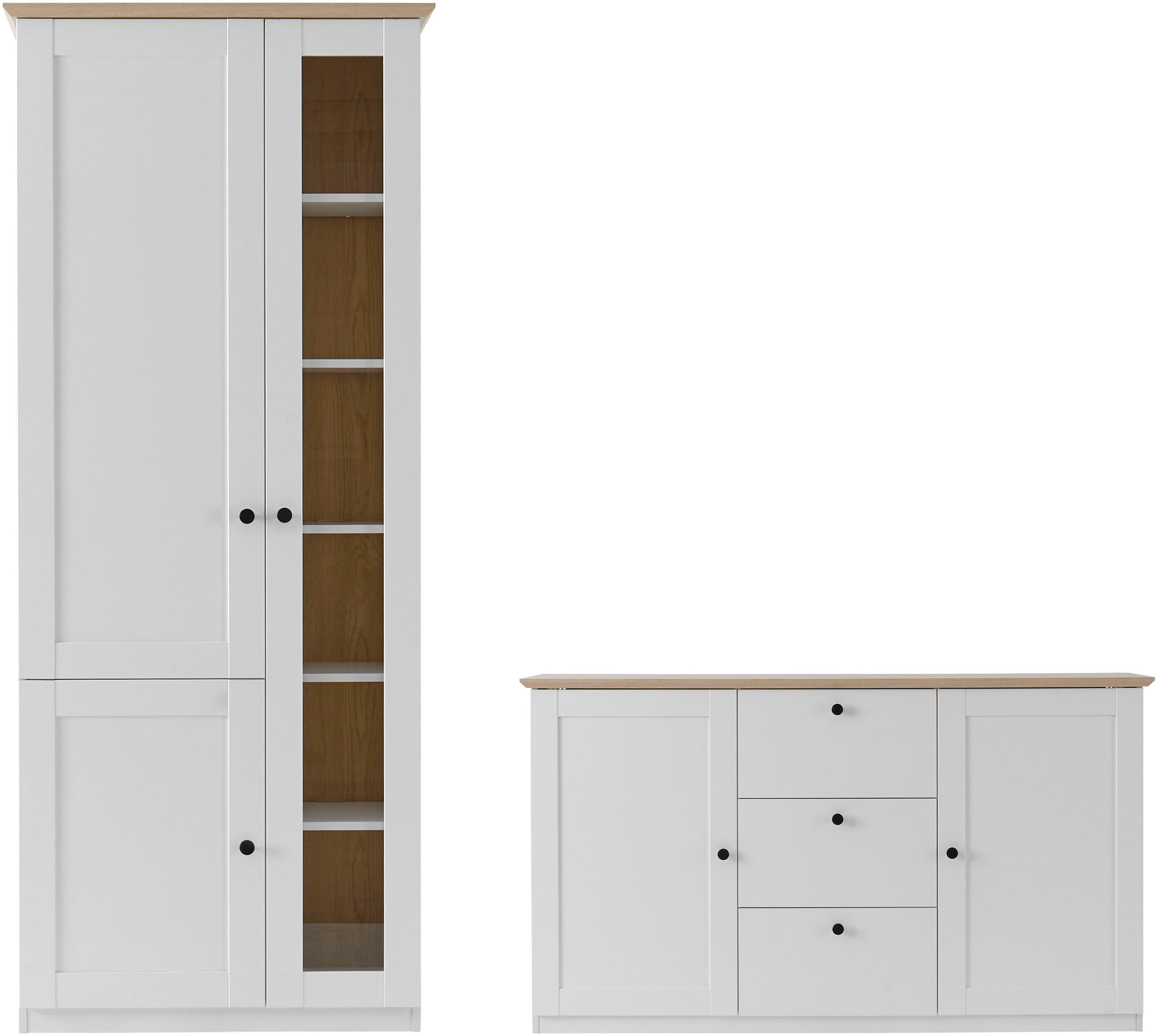GOODproduct Wohnwand »Brest, Anbauwand im Landhausstil, Komplettset, Wohnzimmer-Set« Set, 2 Stk. tlg.