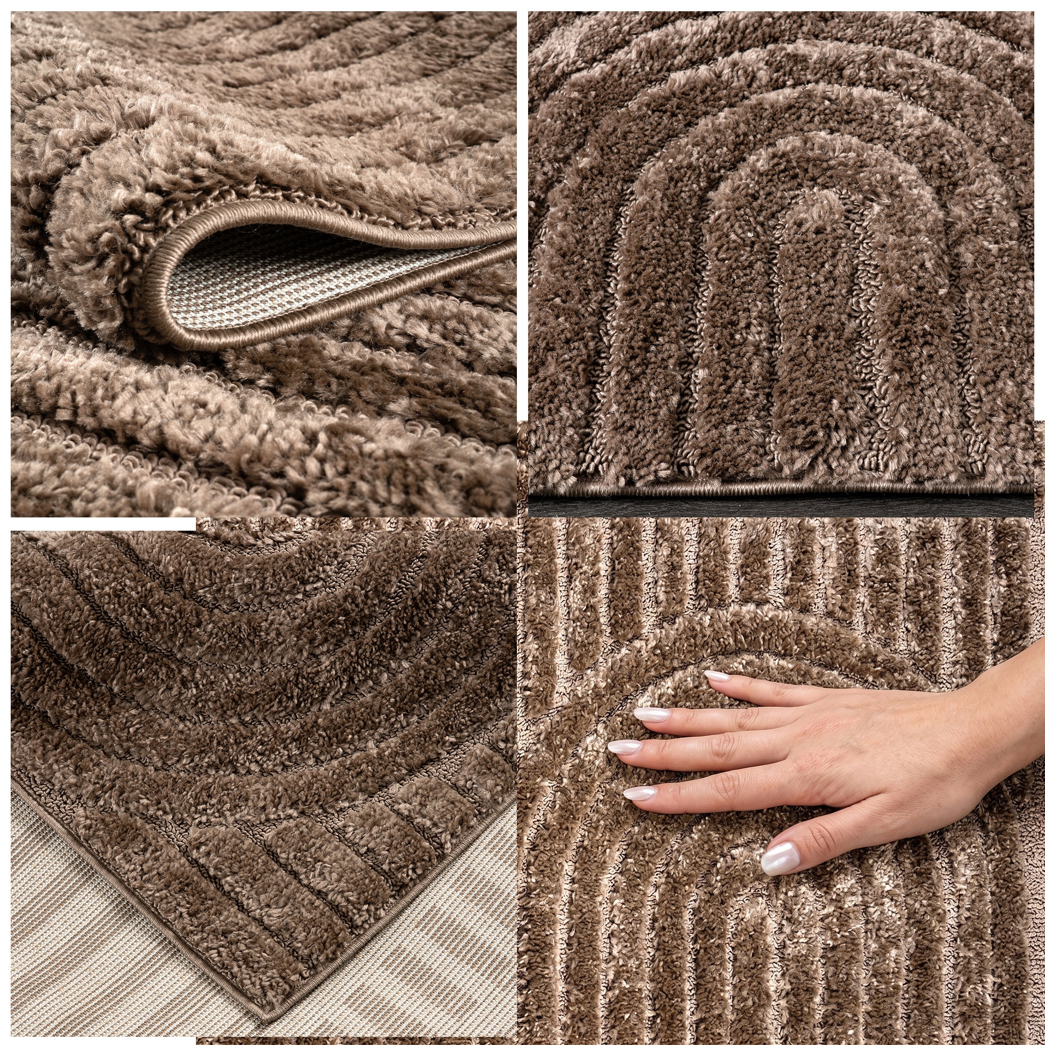 GOODproduct Teppich »Jonne, Boho-Design, Scandi, Designteppich« rechteckig 20 mm Höhe Hoch-Tief, 3D Optik, skandinavischer Stil, Wohnzimmer, Schlafzimmer