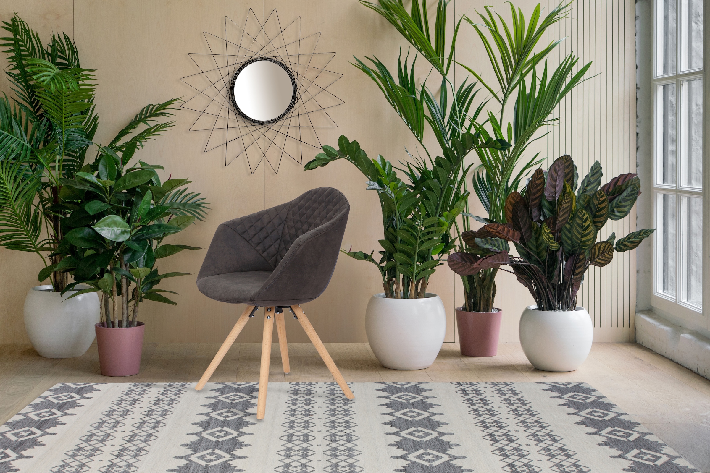 Image of Kayoom Polsterstuhl "Stuhl Chadwick 110 2er-Set, stilvolles Design, in Naturfarben gehalten" (Set) 2 Stk.bequem, Holzbeine, weich gepolstert, stilvolles Design