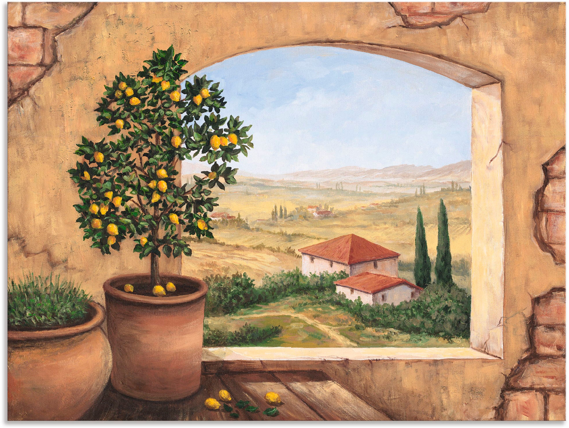 Image of Artland Wandbild "Fenster in der Toskana" Fensterblick 1 Stk. tlg. als Alubild, Leinwandbild, Poster, Wandaufkleber in verschied. Grössen