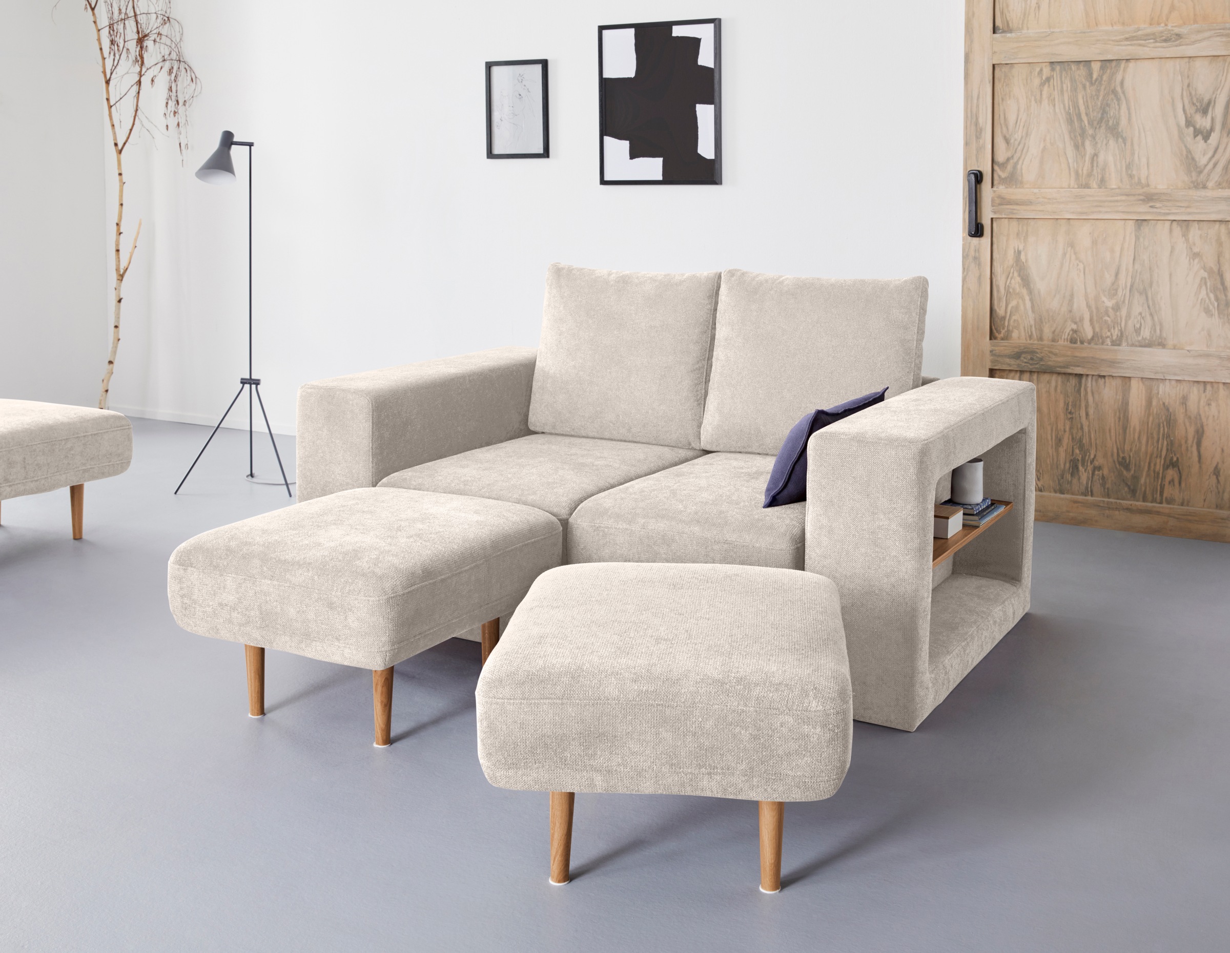 Image of LOOKS by Wolfgang Joop 2-Sitzer »Looksvb«, Verwandlungssofa: aus Sofa wird Sofa mit 2 Hockern, mit Regalfunktion in beiden Armteilen bei Ackermann Versand Schweiz