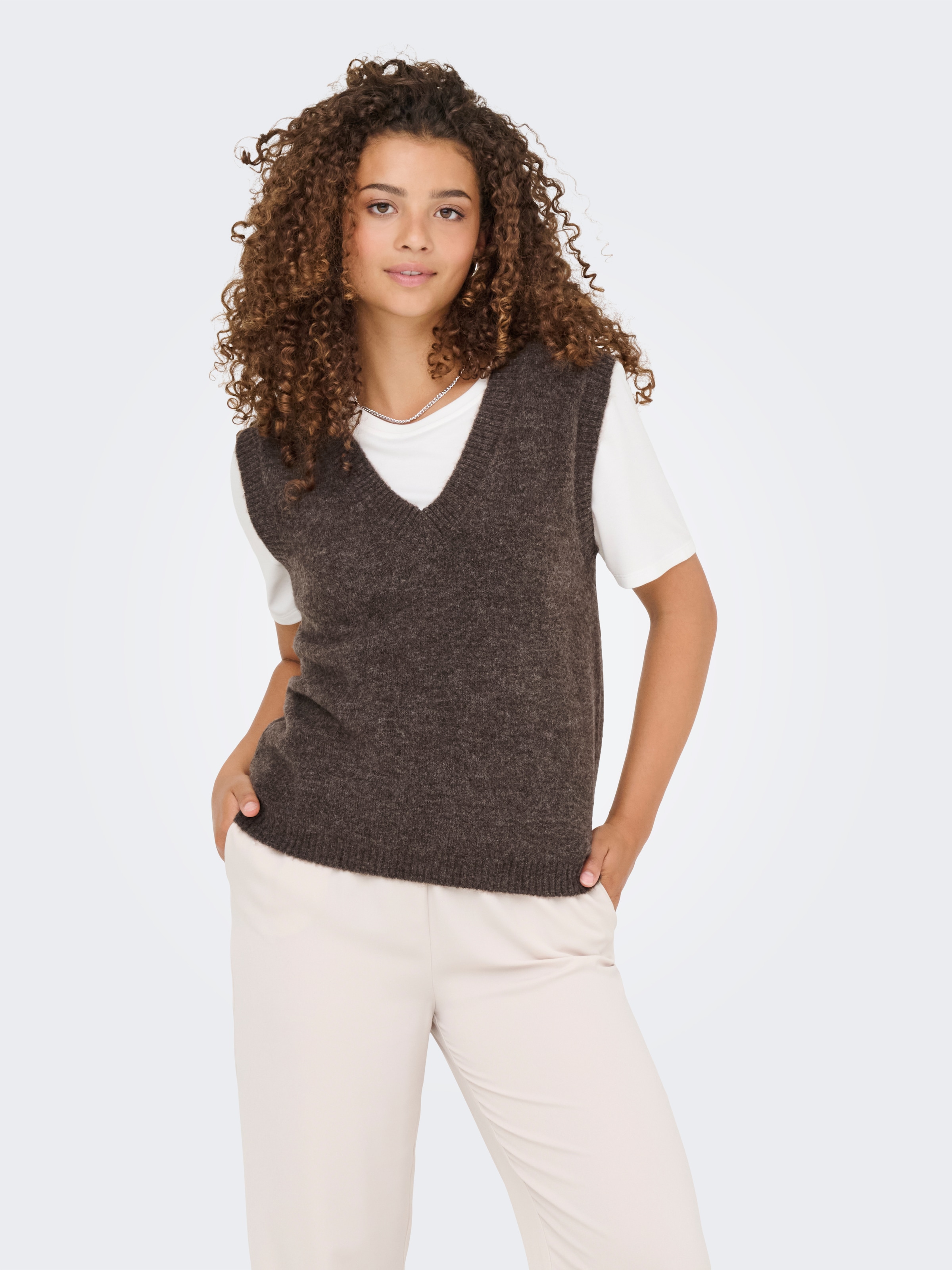 Image of JDY Pullunder "JDYELANORA S/L VN VEST KNT NOOS" Materialmix mit Stretch