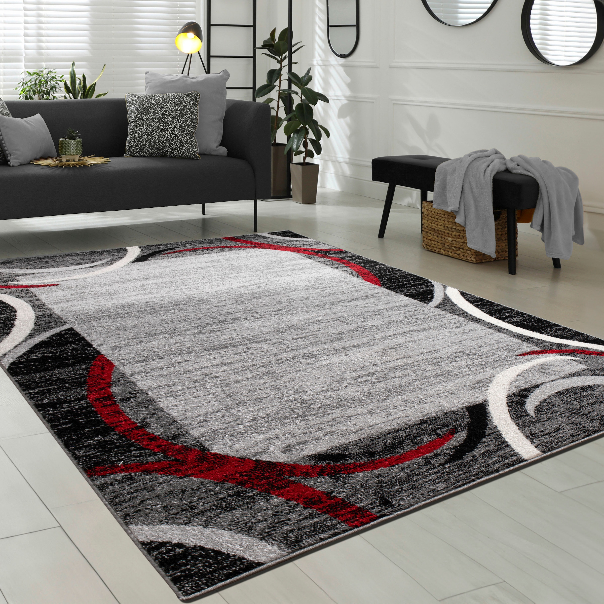 Image of Paco Home Läufer "Sinai 059" rechteckig 13 mm Höhe Kurzflor, mit Bordüre, ideal im Wohnzimmer & Schlafzimmer