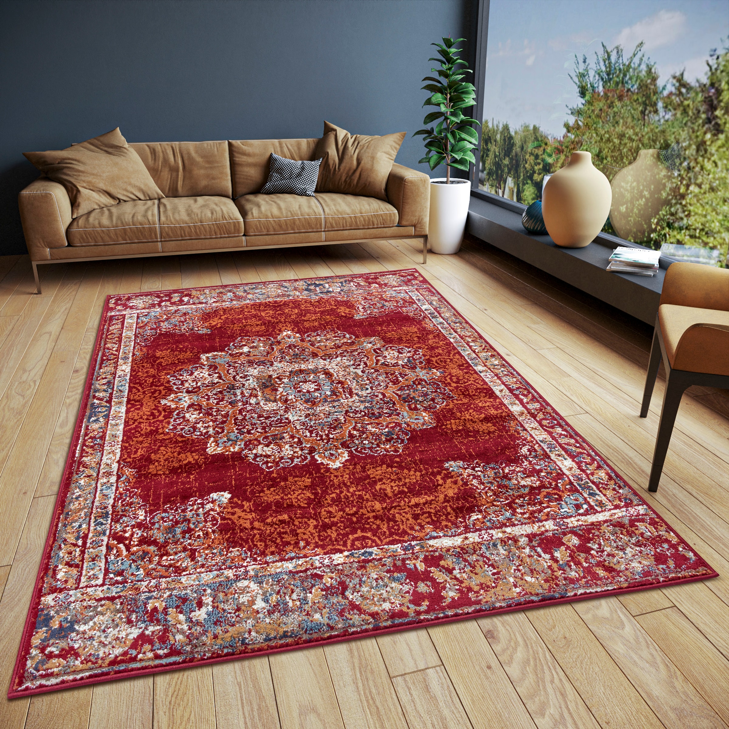 Image of HANSE Home Teppich "Maderno" rechteckig 8 mm Höhe Läufer, Orientalisch, Kurzflor, Wohnzimmer, Schlafzimmer, Esszimmer