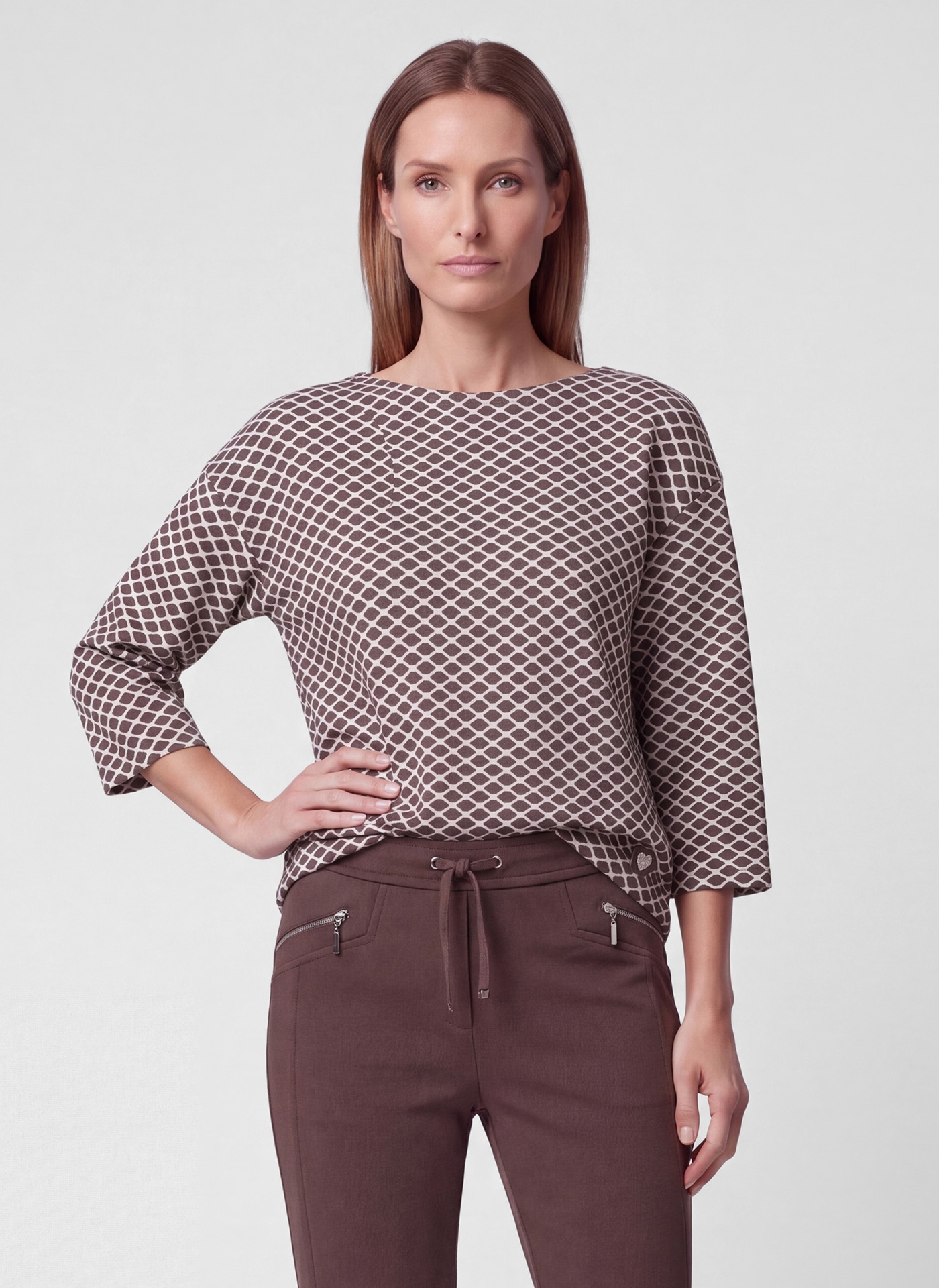 Image of Rabe 3/4-Arm-Shirt mit Allover-Muster und Viskose/Stretch