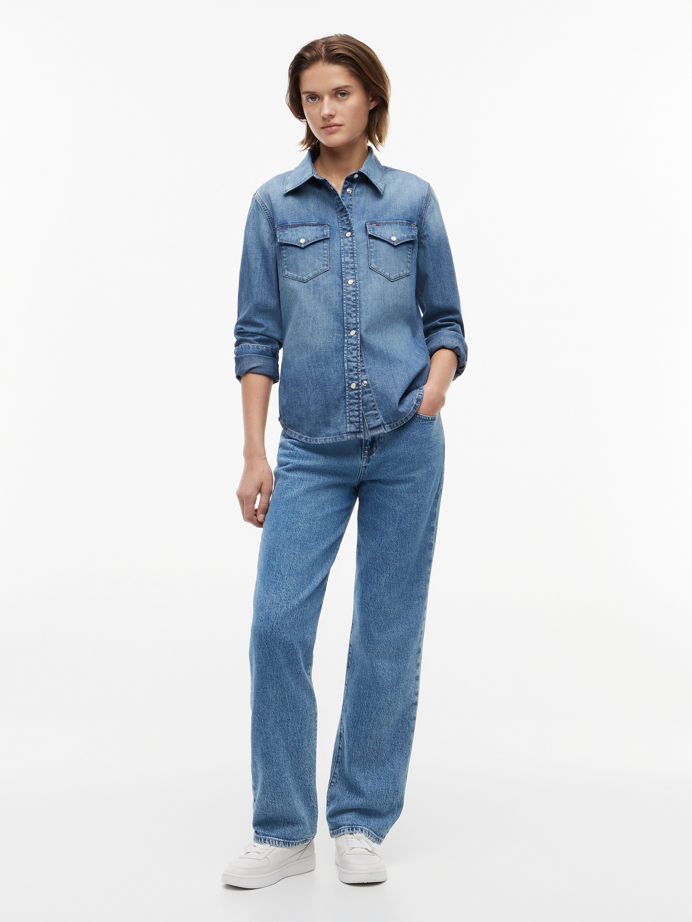 Tommy Jeans Blouse en jean »WMN REGULAR SHIRT EXT« coton, regular fit, poches poitrine
