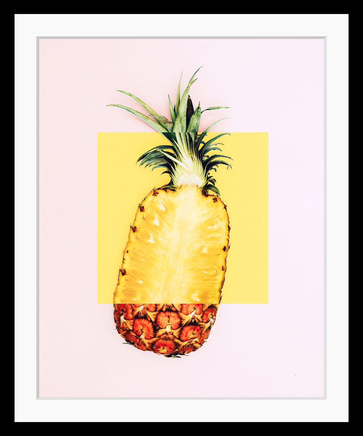 Image of queence Bild "Marcelino" Ananas Figuren Foto Kunst Obst Obst Bilder HD Premium Poster-Druck inkl. Holzrahmen