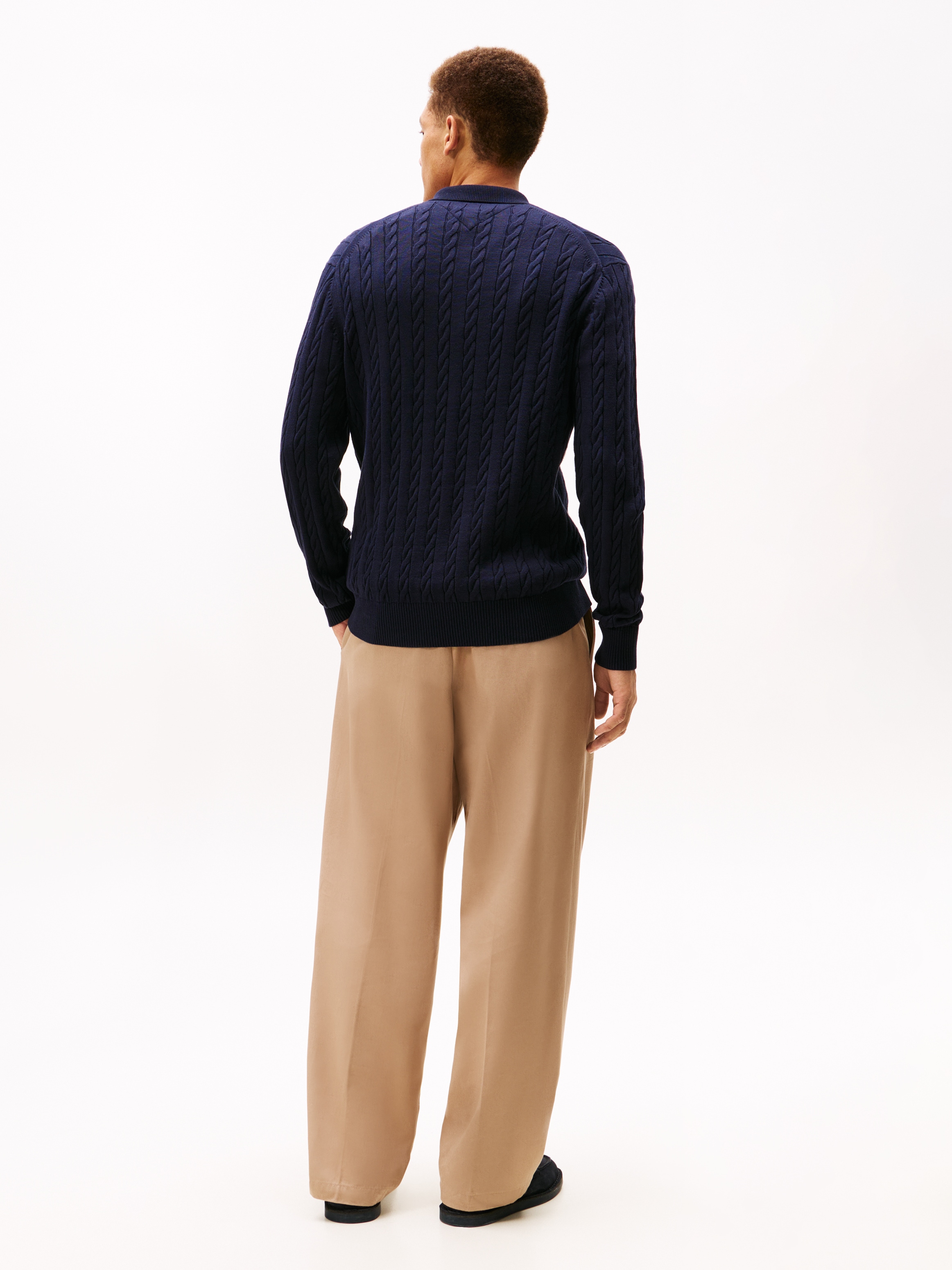 Tommy Hilfiger Polokragenpullover »CLASSIC COTTON CABLE« mit Zopfmuster, regular fit