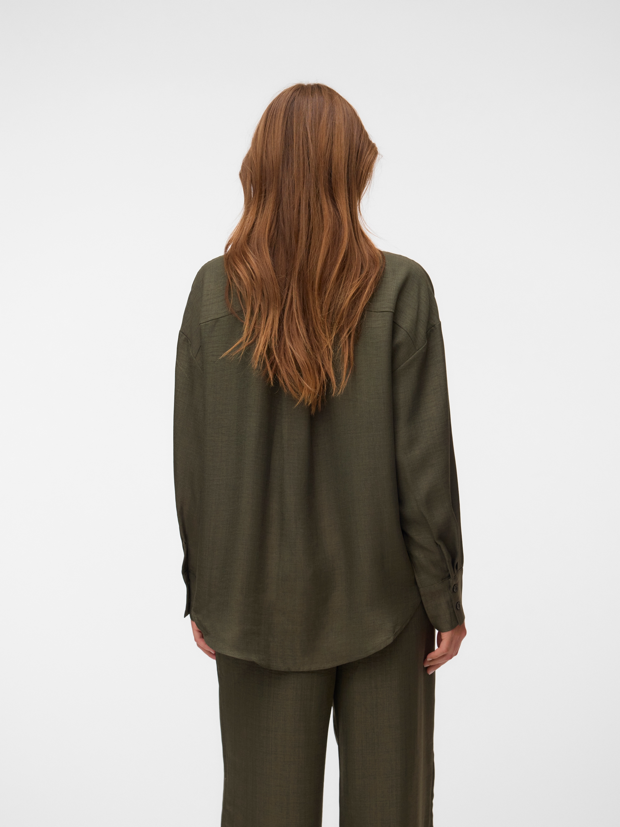 Vero Moda Langarmbluse »VMMELANEY QUEENY LS SHIRT WVN NOOS« Kunstfaser, loose fit