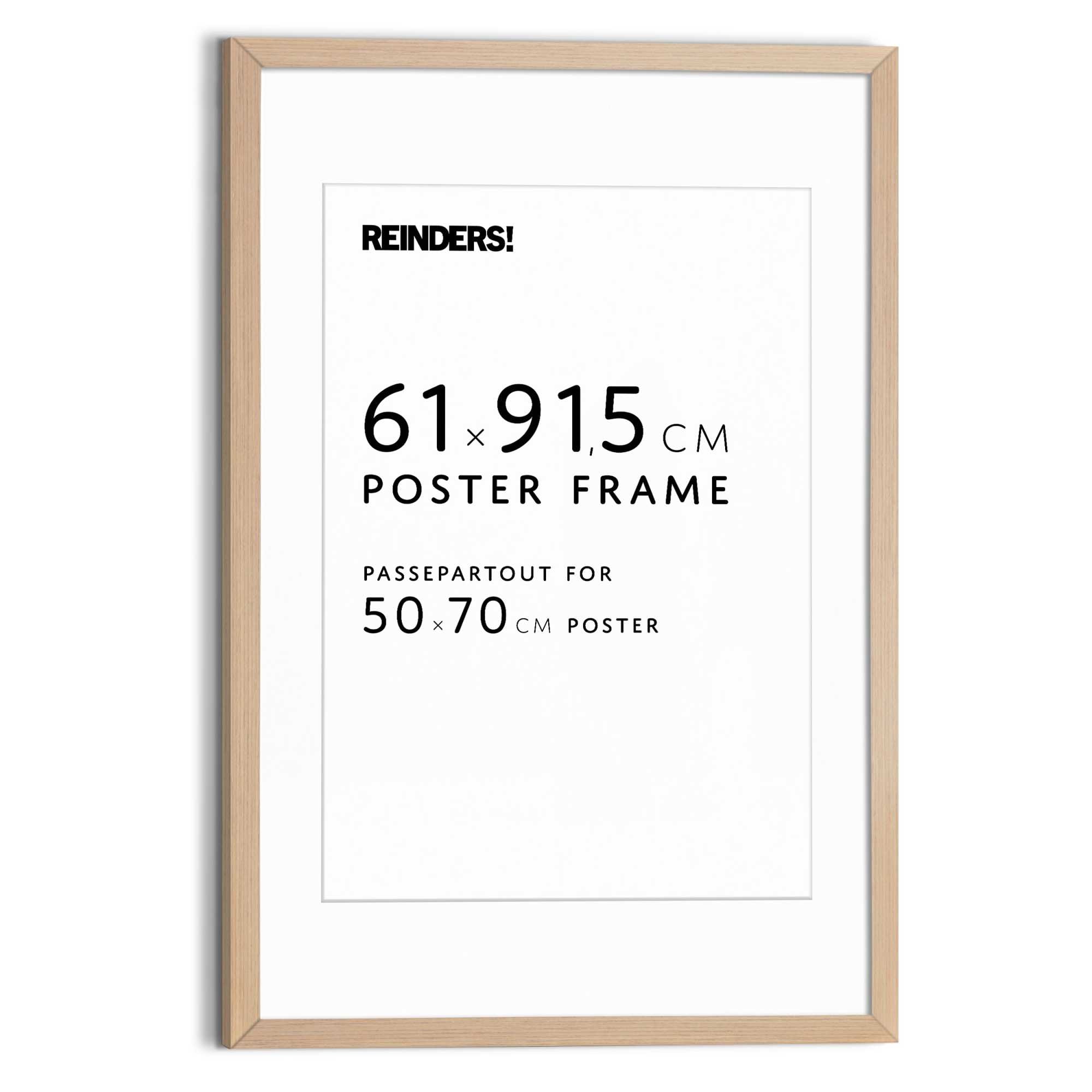 Image of Reinders Bilderrahmen "Bilderrahmen Poster 61x91,5 oder 50x70" für 1 Bilder Wohnzimmer - Buche - MDF - 64,5x95 cm