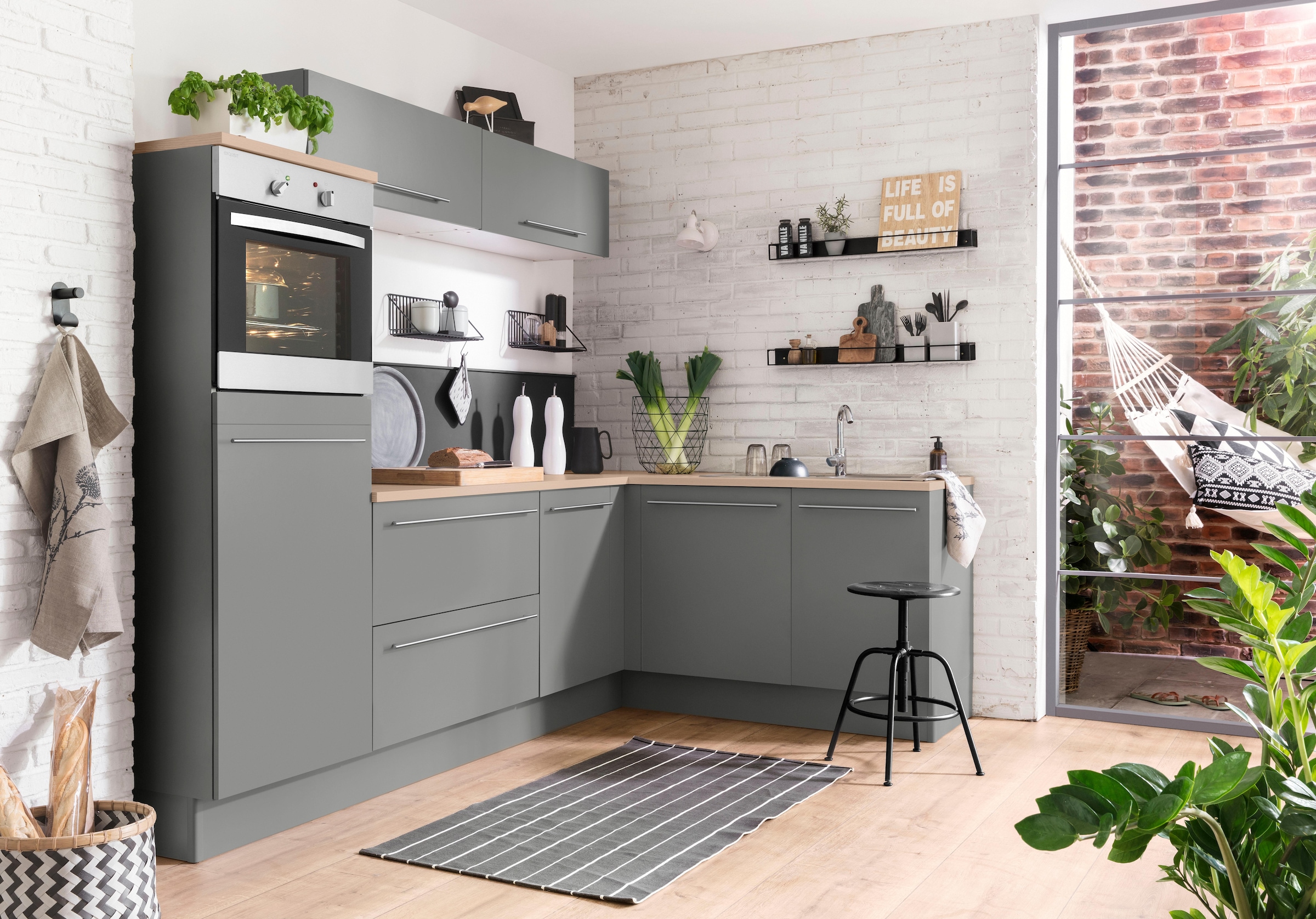 OPTIFIT Winkelküche »Bern« Stellbreite 265x175 cm, wahlweise mit E-Geräten