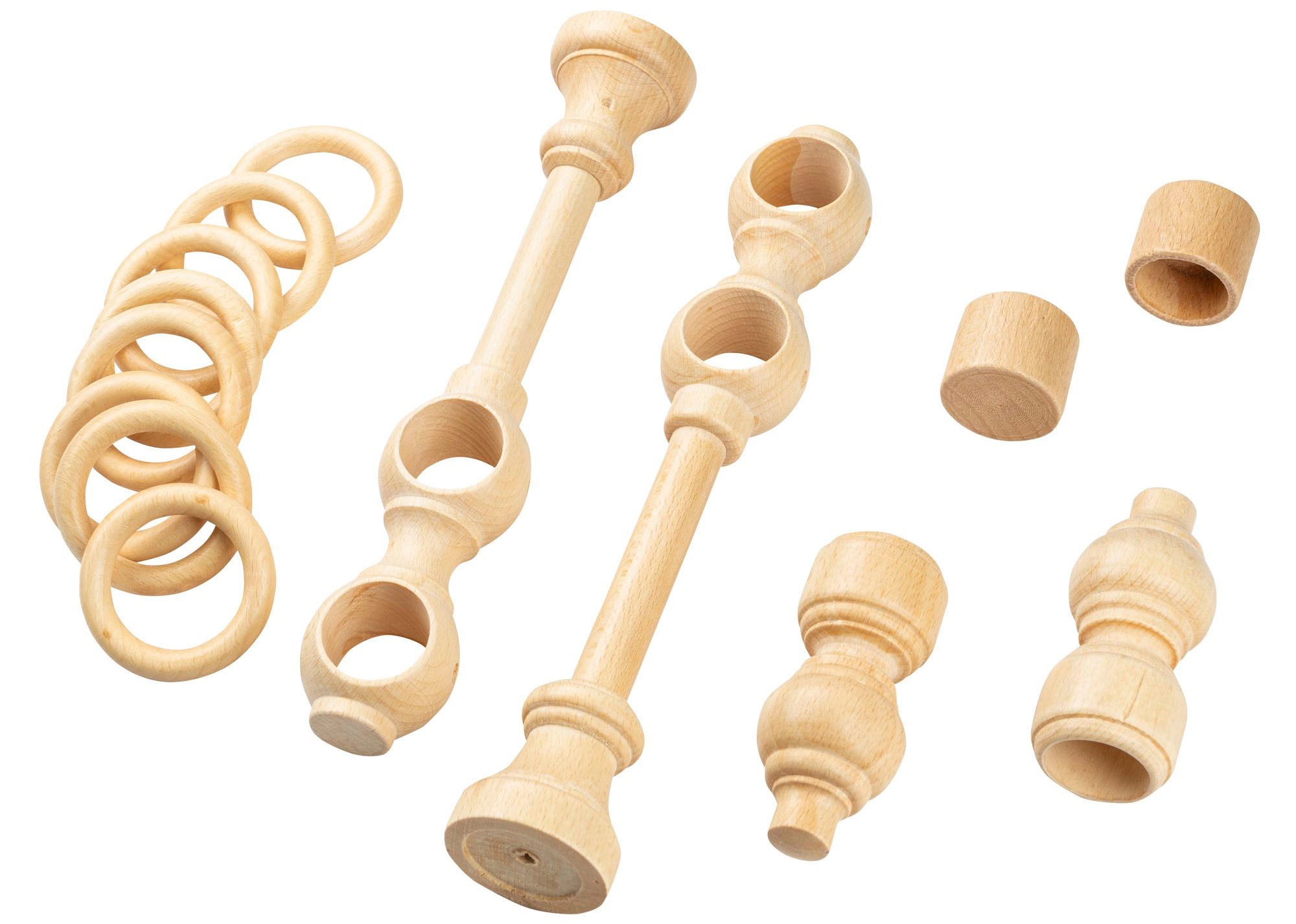SN DECO GROUP Gardinenstange »Filigrano«, 2 läufig-läufig, Fixmass, 28 mm, Holz, verschiedene Längen und Farben, Komplettset