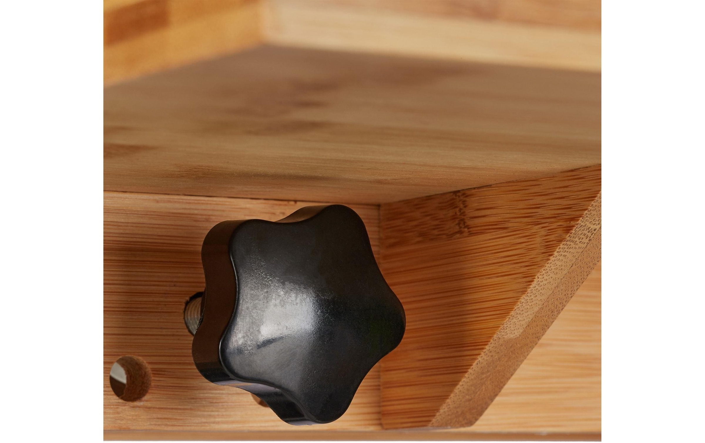Mensola Letto Agganciabile, Bambù, Portabevande D: 9 Cm, Salvaspazio, Ideale Per Organizzare, Legno Naturale - Relaxdays