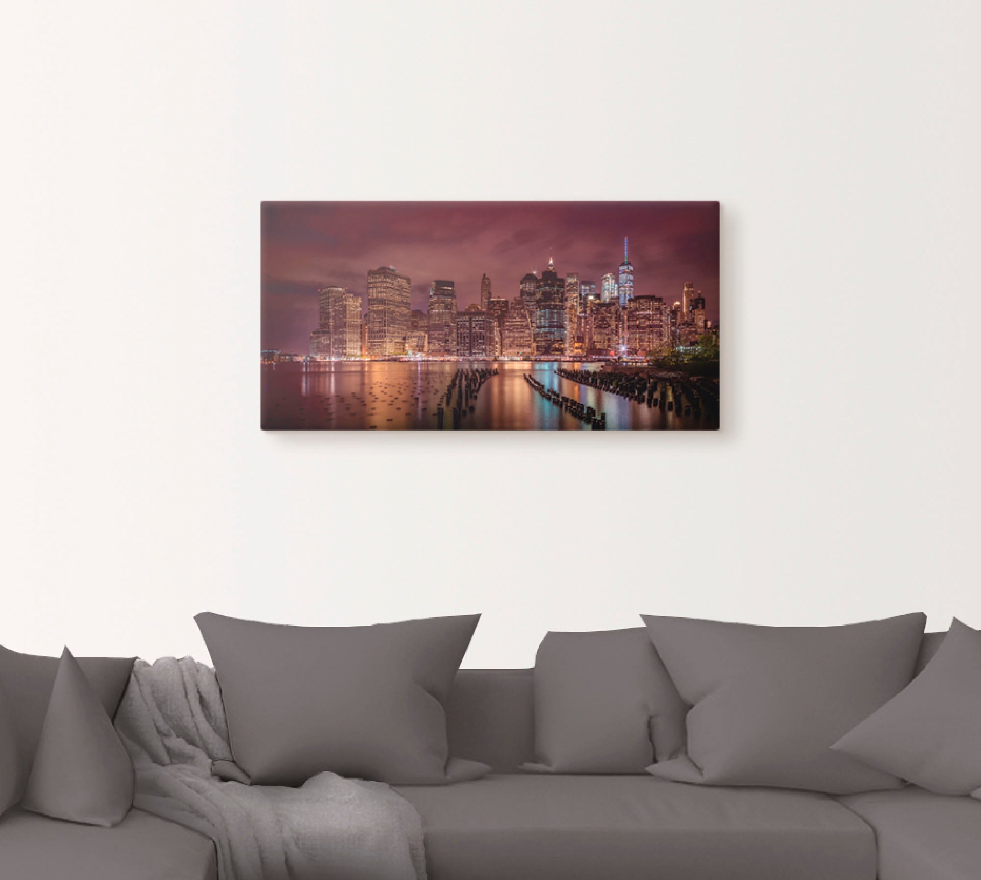 Artland Wandbild »New York City Impression bei Nacht«, Amerika, (1 St.), als Alubild, Outdoorbild, Leinwandbild in verschied. Grössen