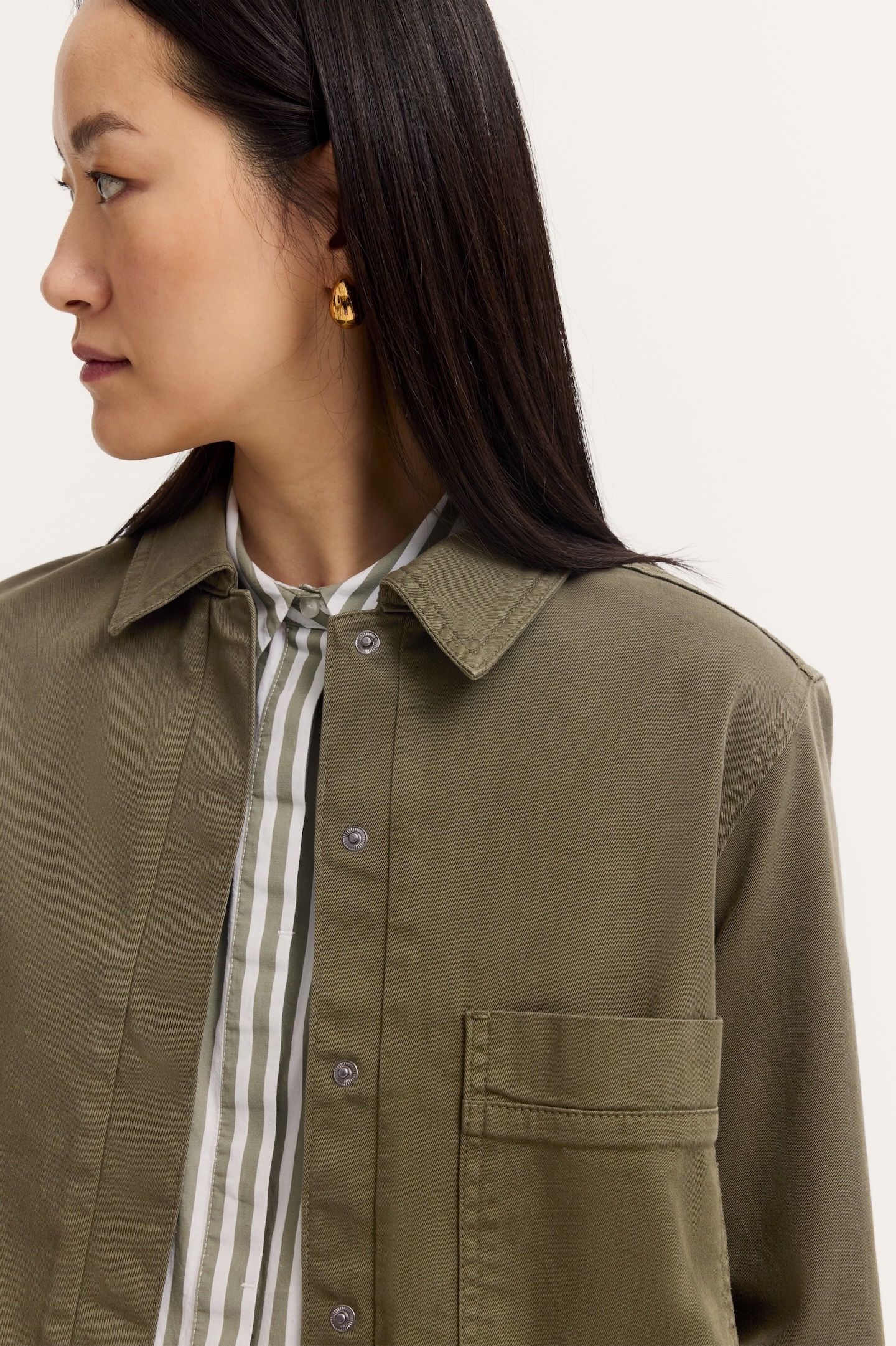 bugatti Jeansjacke »Hemdkragen« mit verdeckter Knopfleiste