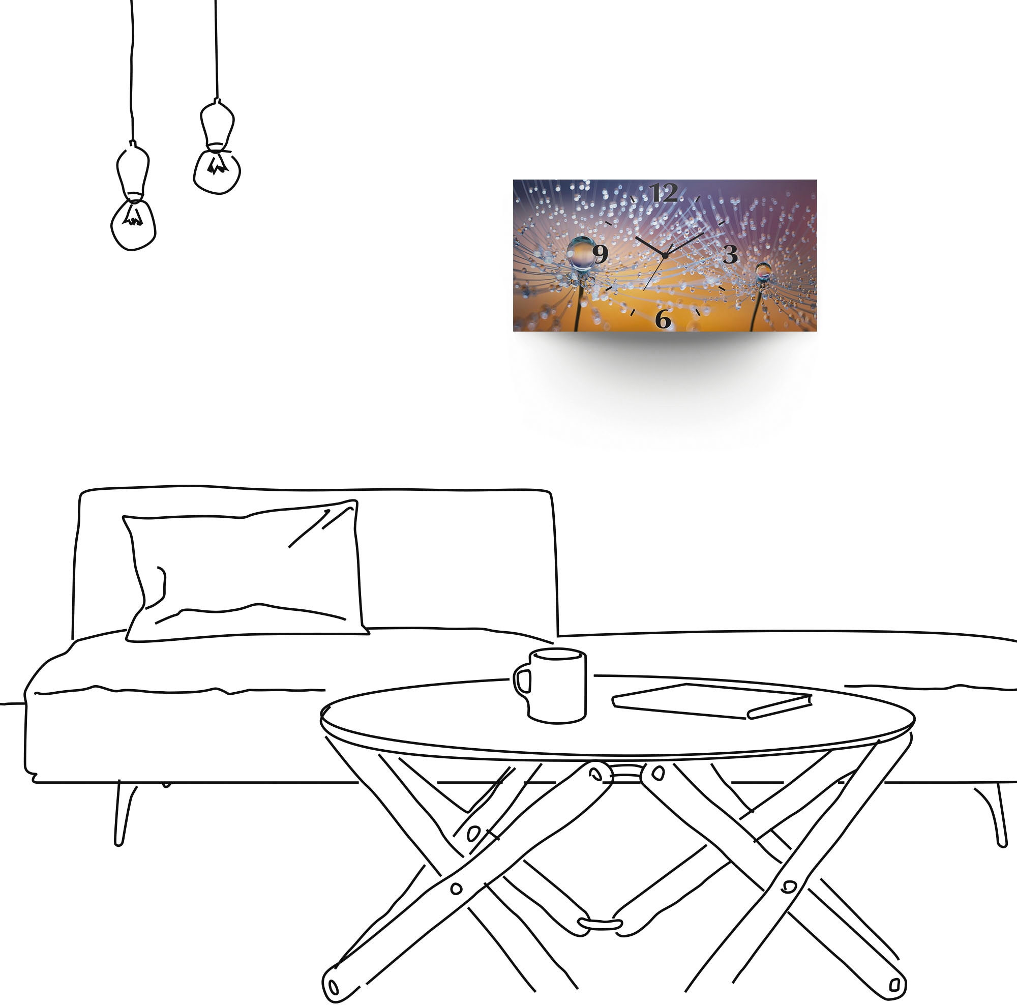 Artland Horloge murale »Pusteblumen Tautropfen« wahlweise mit Quarz- oder Funkuhrwerk, lautlos ohne Tickgeräusche