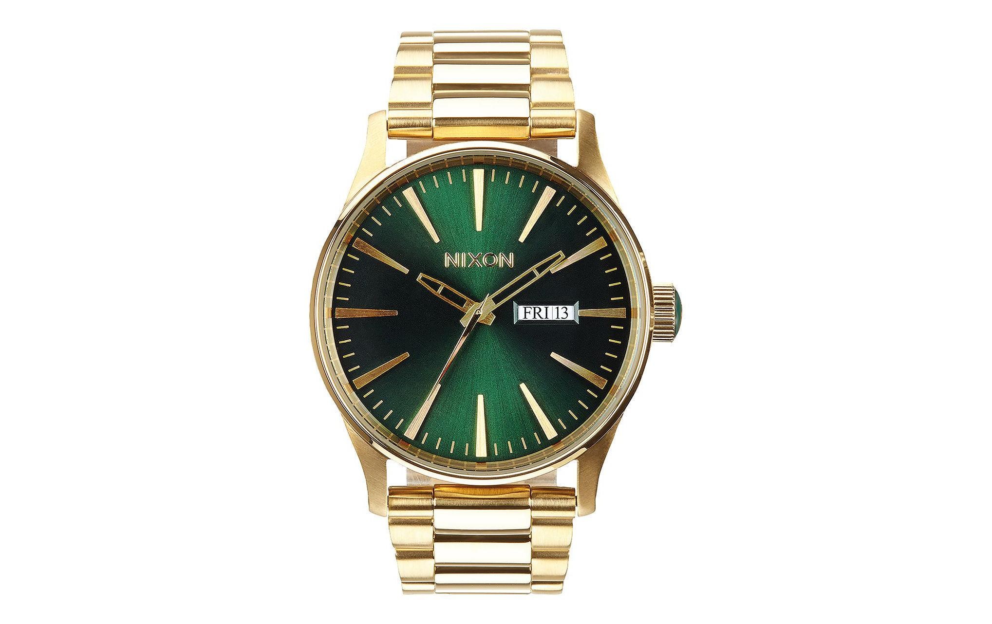 Armbanduhr, Nixon, »Sentry SS Goldfarben Green Sunray 42 mm«