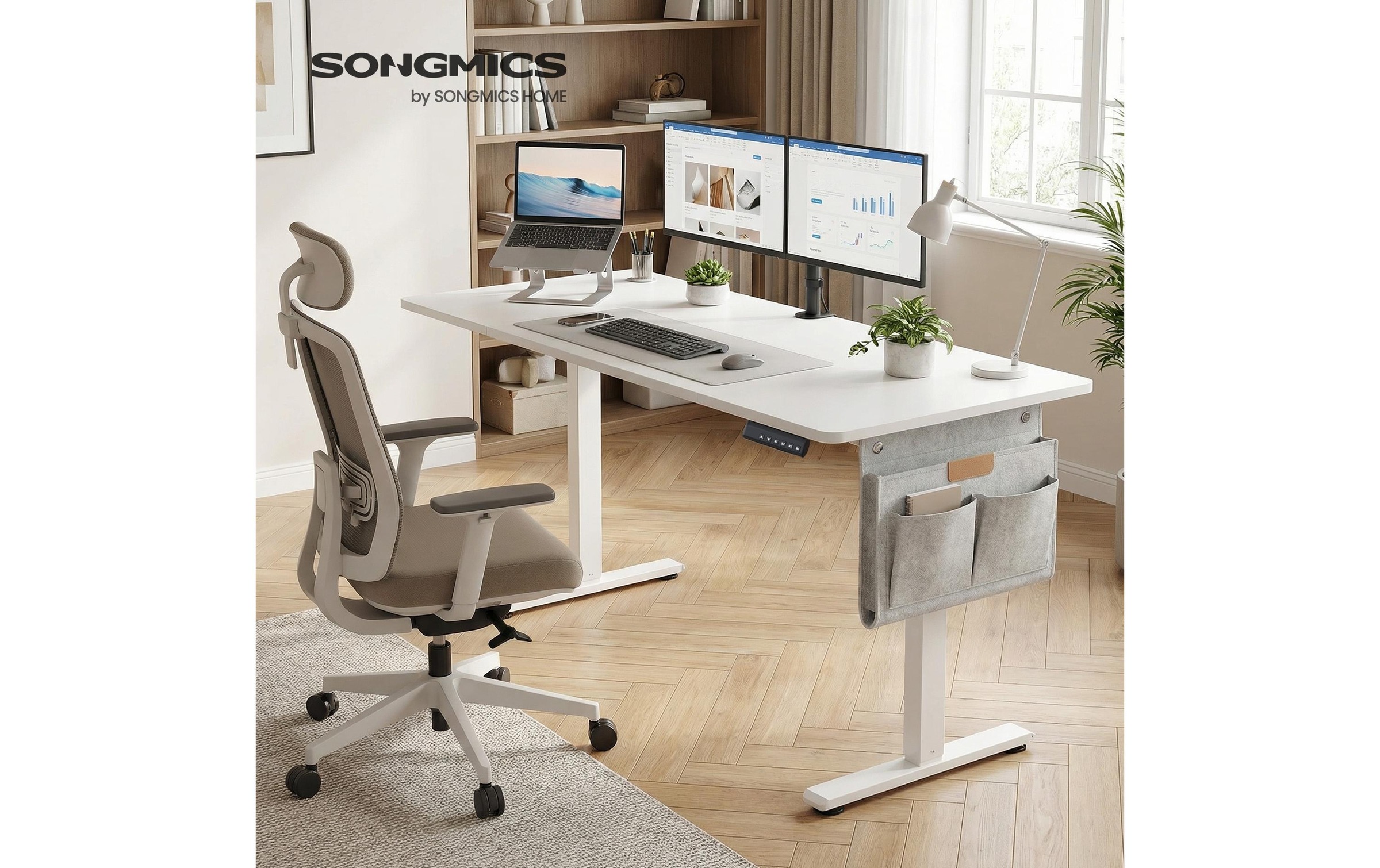 SONGMICS Schreibtisch »höhenverstellbar, elektrisch, 160 cm«