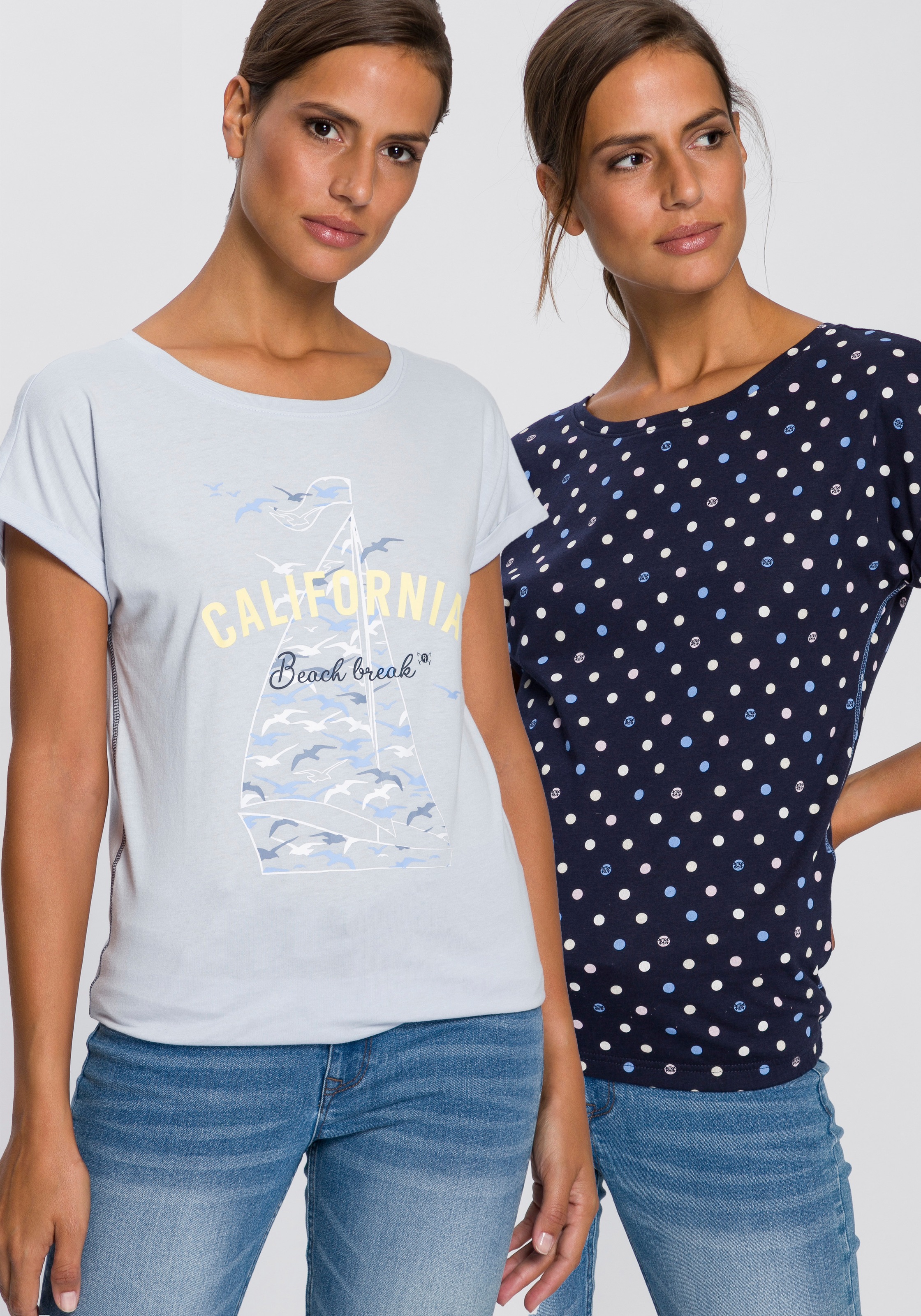 Image of TOM TAILOR Polo Team T-Shirt, (Packung, 2 tlg., 2er-Pack), im tollen Doppelpack in verschiedenen Farbvarianten bei Ackermann Versand Schweiz