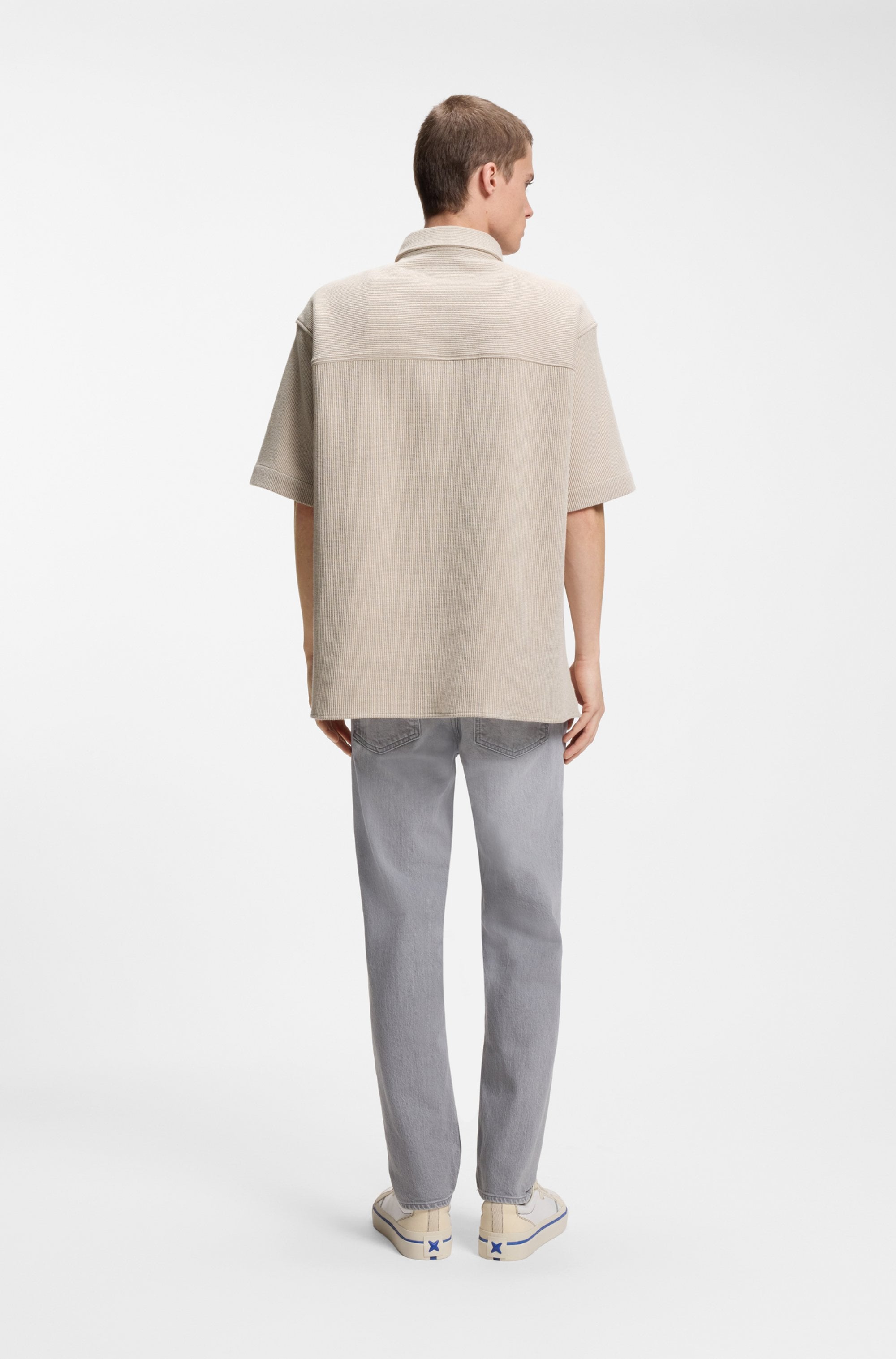 HUGO Blue Kurzarmhemd »Ebaffino« mit Waffelstruktur, Relaxed Fit