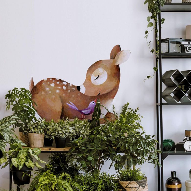 Image of Wall-Art Wandtattoo »Märchenhaft Reh liegend mit Vöglein«, (1 St.) bei Ackermann Versand Schweiz