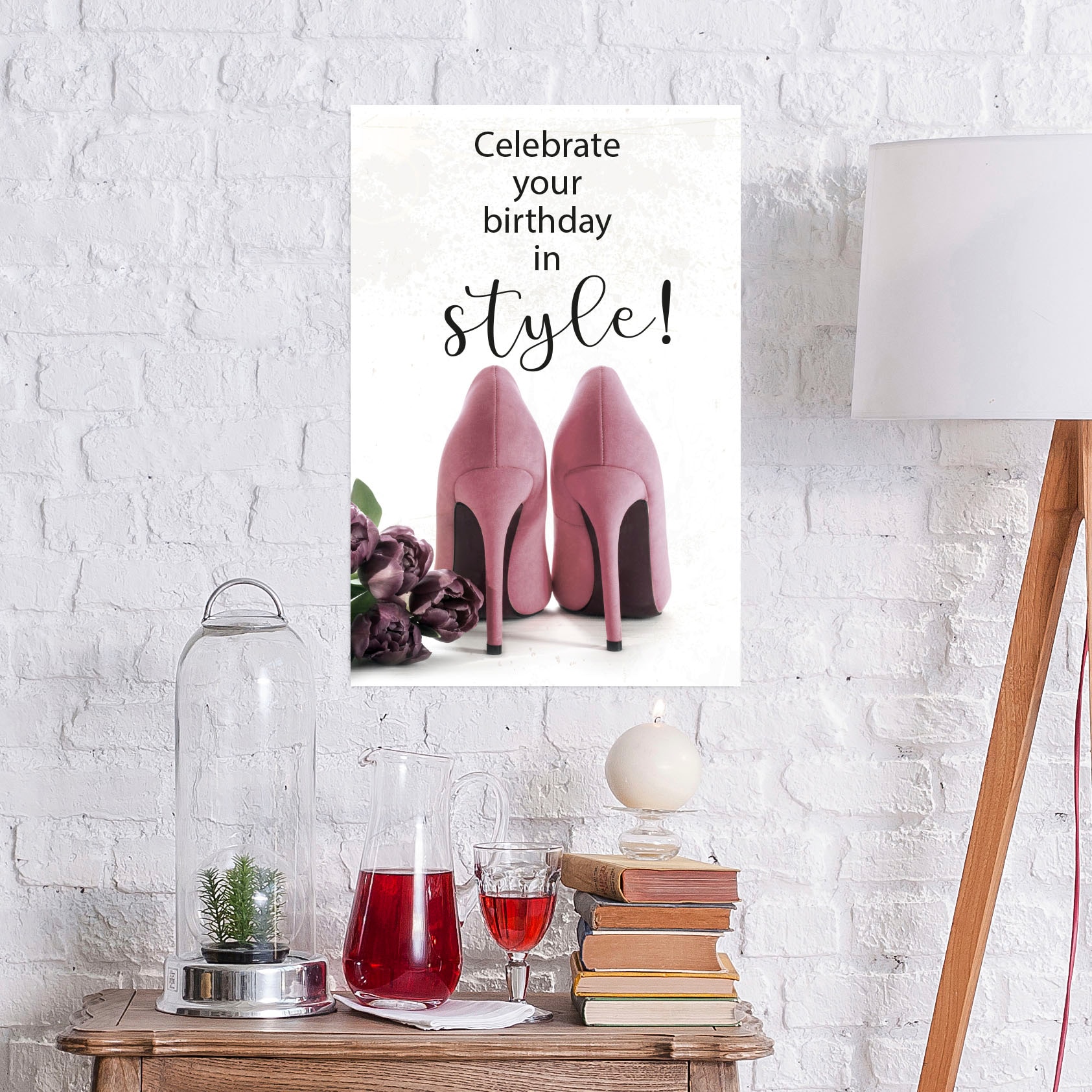 Image of queence Metallbild "Celebrate Style" Schriftzug Schriftzüge Schuhe 1 Stk. tlg. Stahlschilder