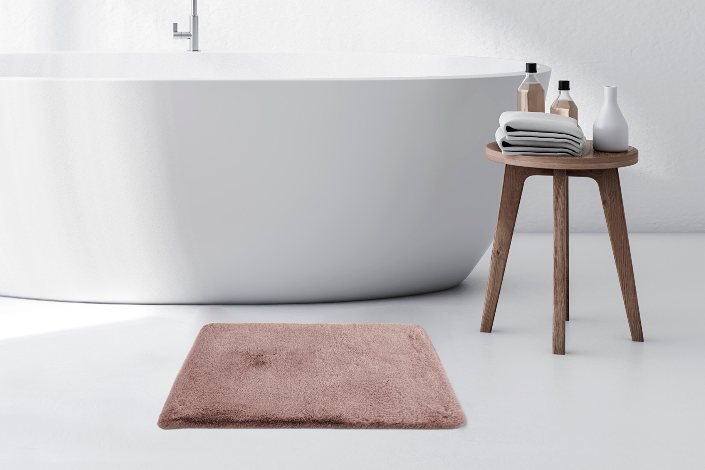 Kayoom Badematte »Rabbit«, rutschhemmend beschichtet, fussbodenheizungsgeeignet, weiche Kaninchenfell Haptik, Badezimmer, Kinderzimmer, Schlafzimmer