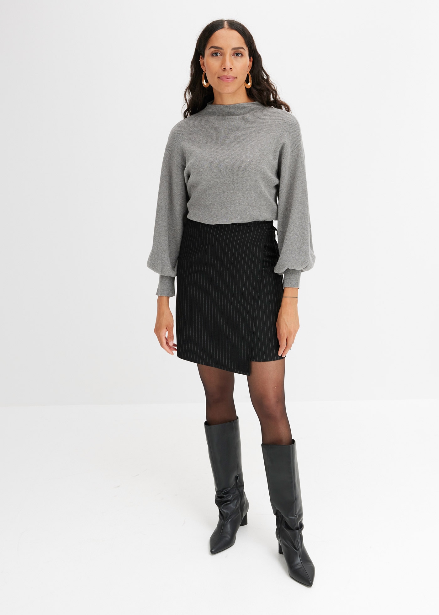 bonprix Strickpullover »Oversize-Pullover aus Viskose-Mix« aus Viskose-Mix, mit Stehkragen, für vielseitige Anlässe