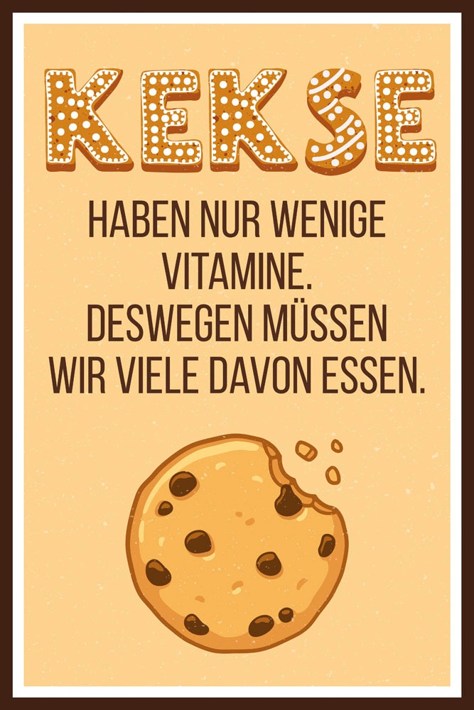 queence Metallbild »Kekse«, Schriftzüge-Schriftzug, (1 St.), Stahlschilder