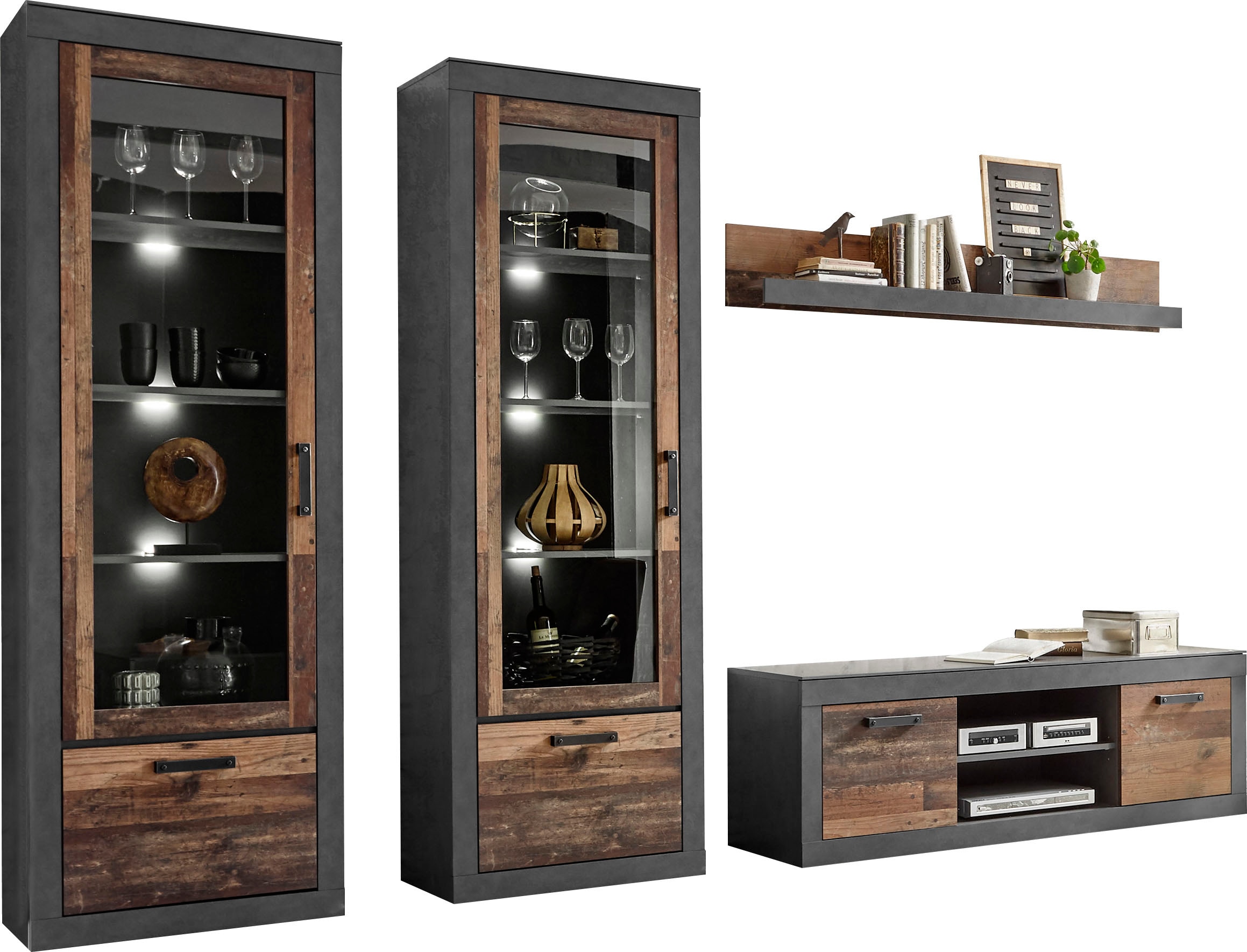 Home affaire Wohnwand »BROOKLYN« 4 Stk. tlg.