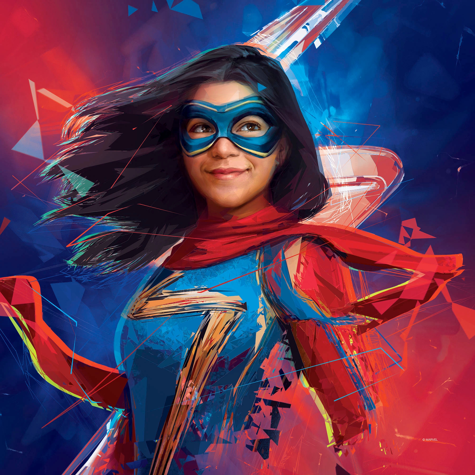 Komar Leinwandbild »Miss Marvel - Grösse 40 x 40 cm«, Disney, (1 St., 40 x 40 cm (Breite x Höhe), Keilrahmenbild mit Echtholzrahmen, Kinderzimmer