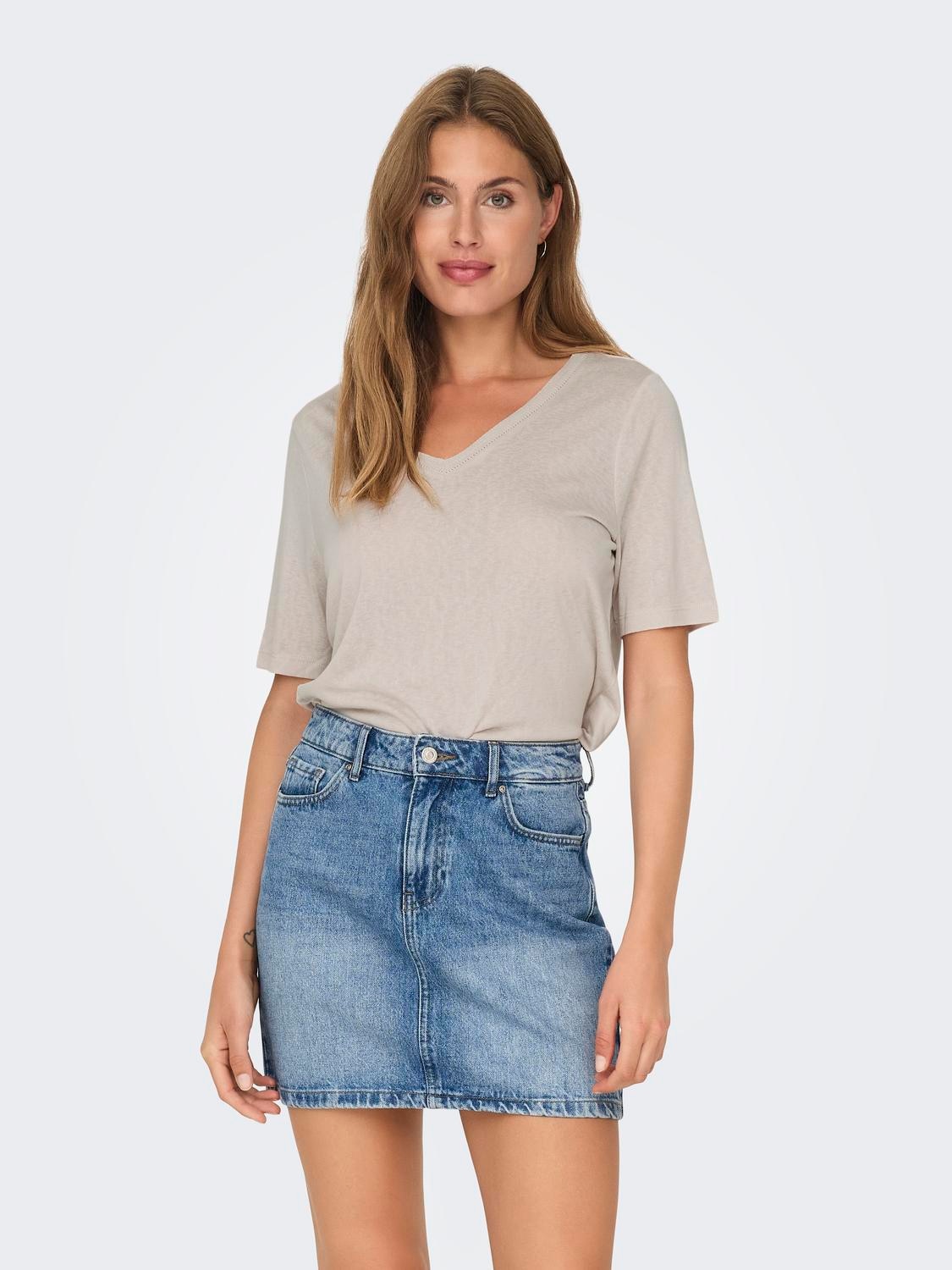 ONLY Kurzarmshirt »ONLELISE S/S V-NECK TOP JRS NOOS«