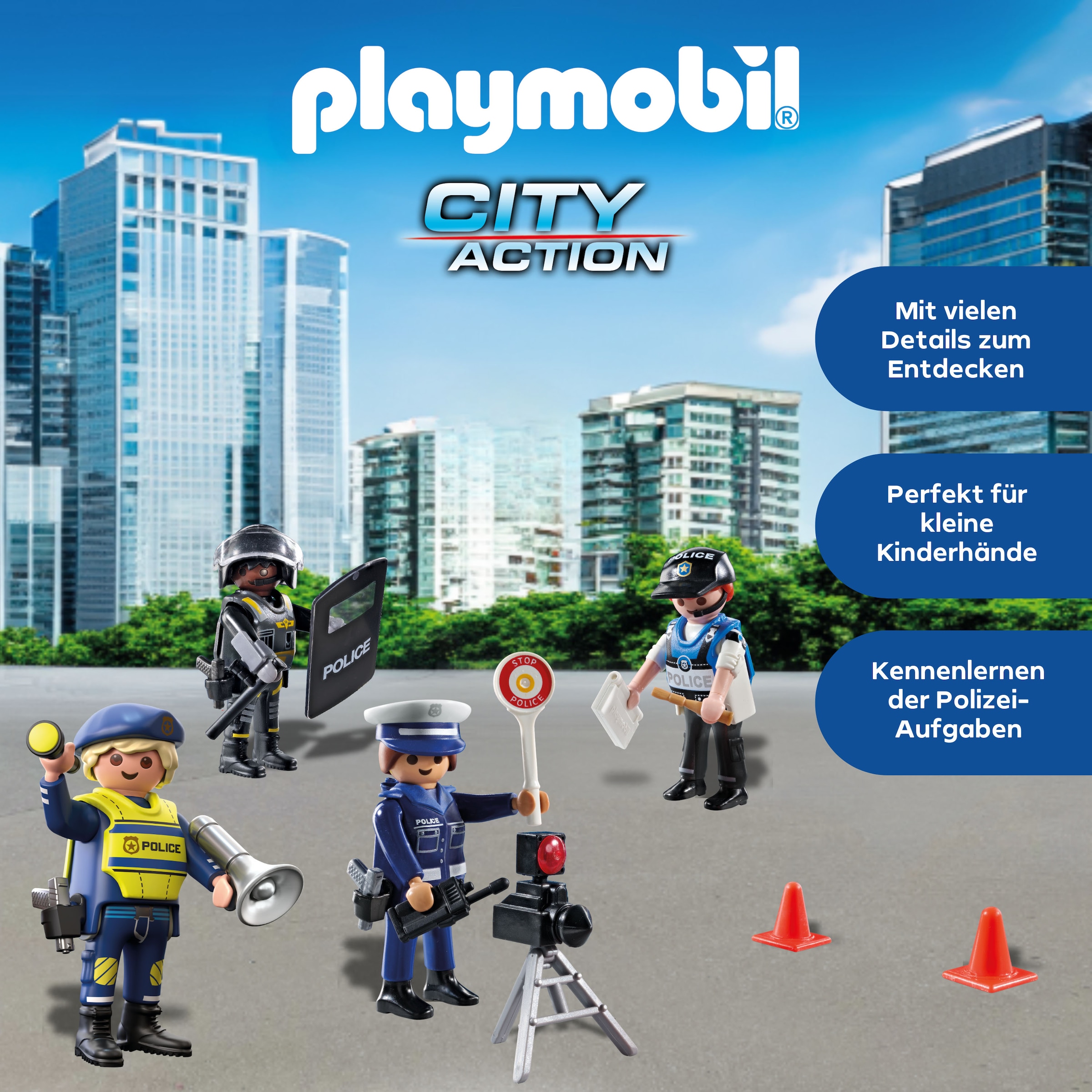 Playmobil® Konstruktions-Spielset »Figurenset Polizei (71730), Playmobil Action Heroes« Made in Europe