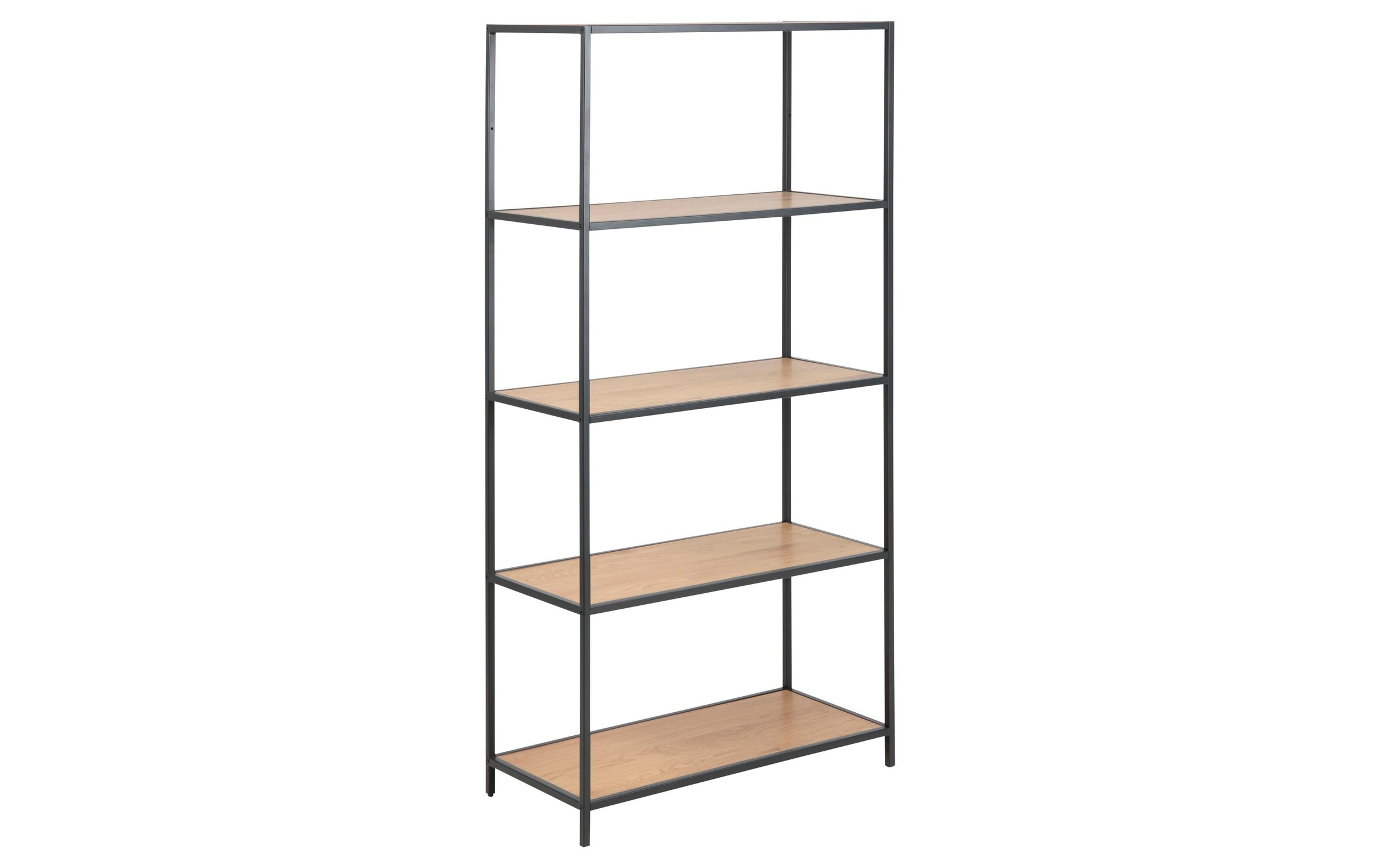 Image of AC Design Regal "Seaford 77 x 35 x 150 cm, Eiche/Schwarz matt"