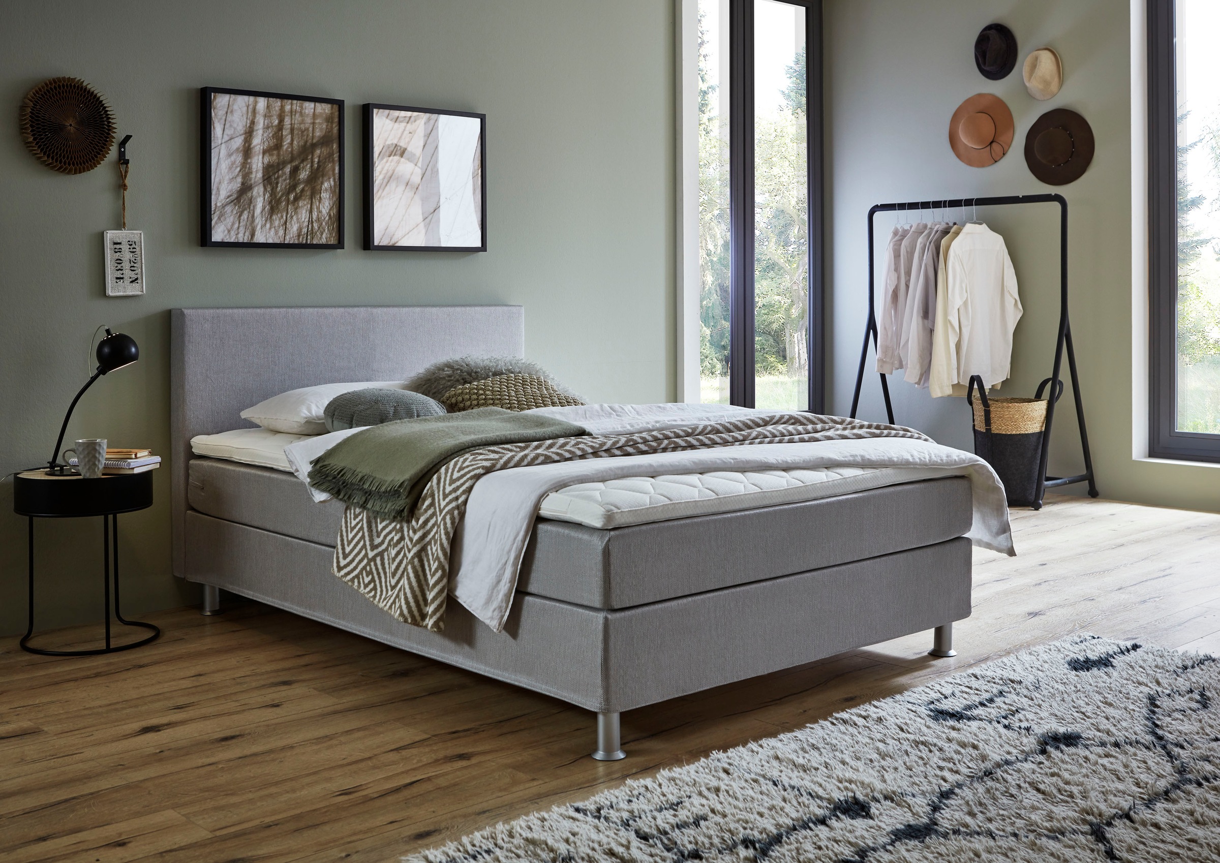 ATLANTIC home collection Boxbett »Edison«, inkl. Bonnellfederkern-Matratze und Topper