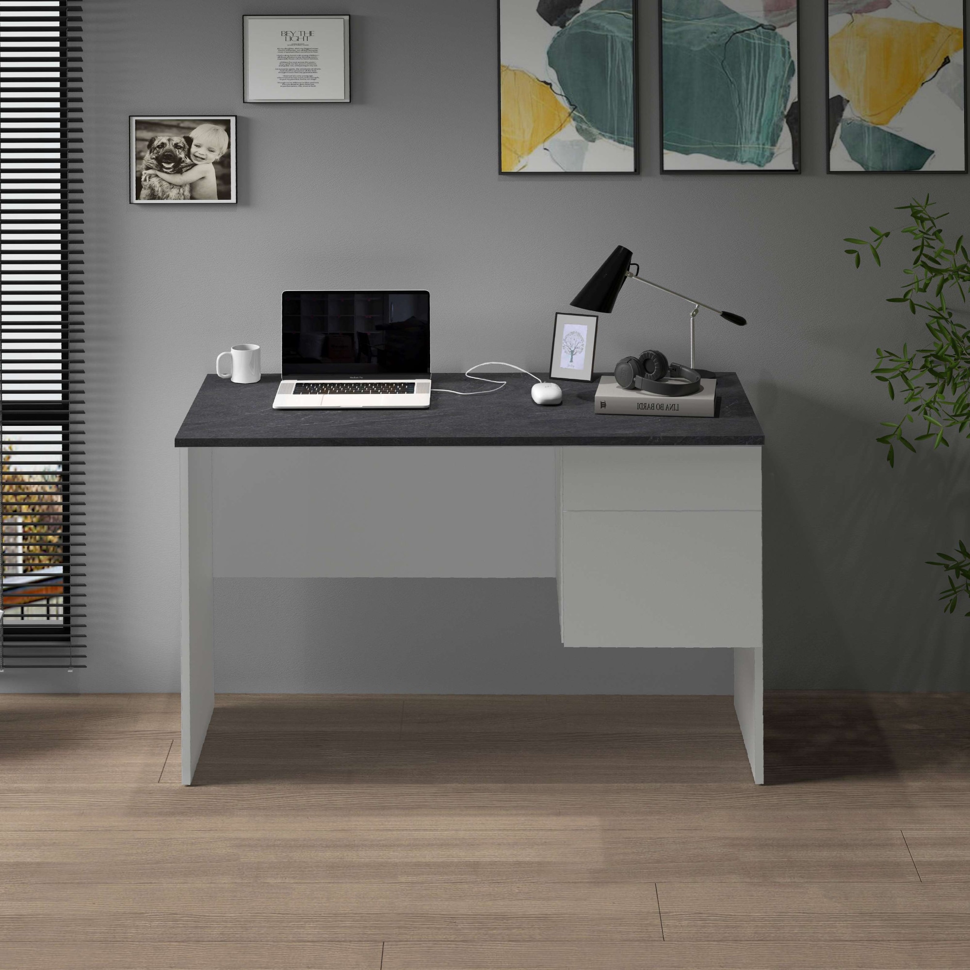 Home affaire Schreibtisch »Sunrise, kleiner Computertisch, Bürotisch« mit 1 Tür & 1 Schublade, Tischplatte Breite 110 cm, Made in Italy