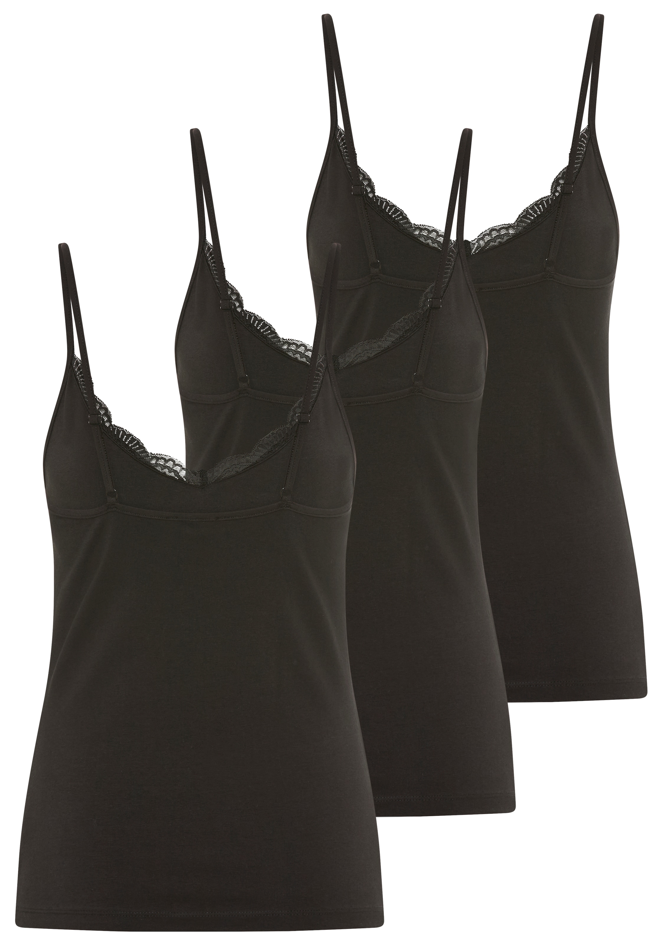 YSABEL MORA Sous-chemise »BASIC COLLECTION COTTON WITH LACE« 3er Pack,  das perfekte Basic-Top für jeden Tag