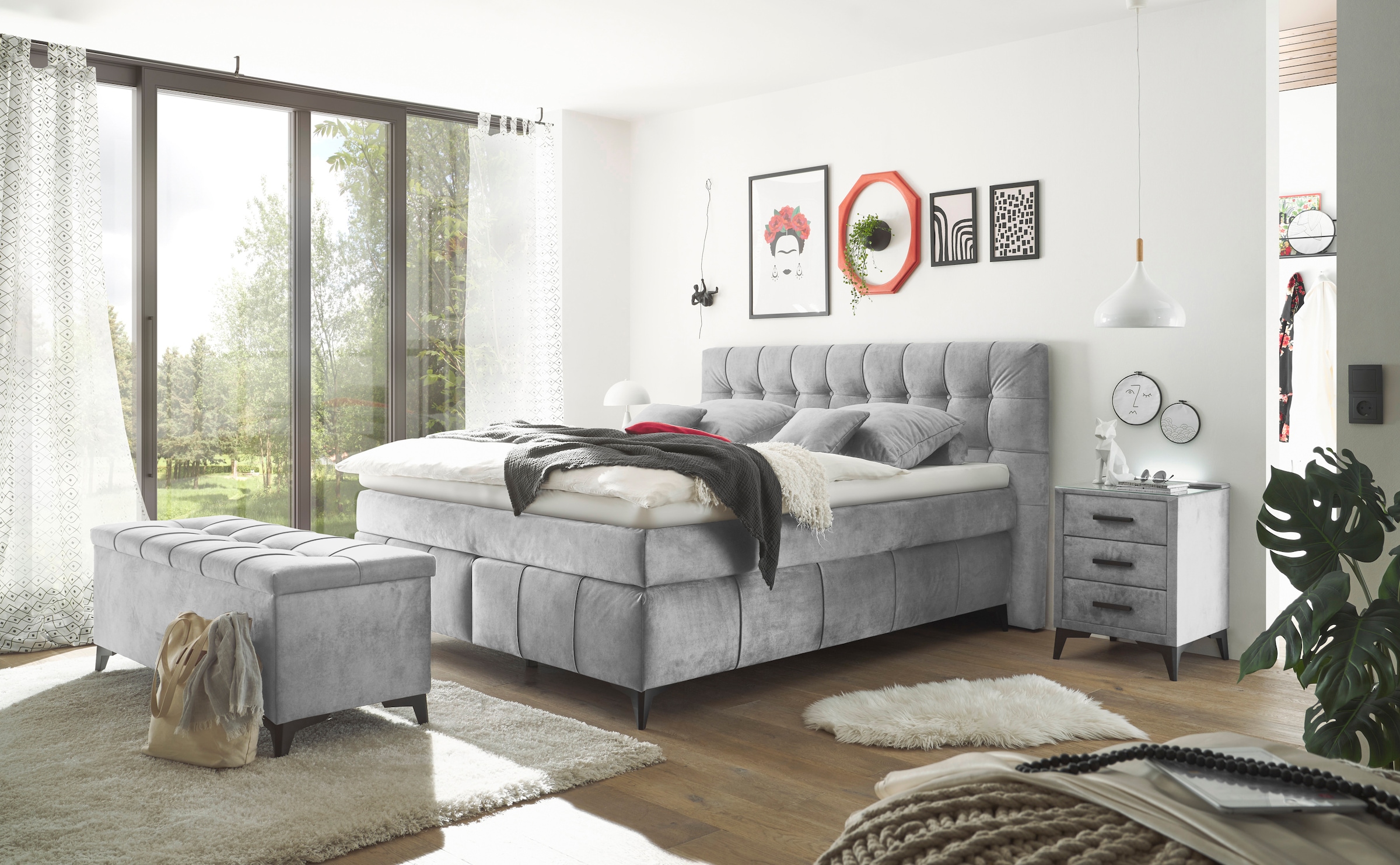 ED EXCITING DESIGN Banc coffre »Oregon« Breite 140cm, Bettbank mit Stauraum