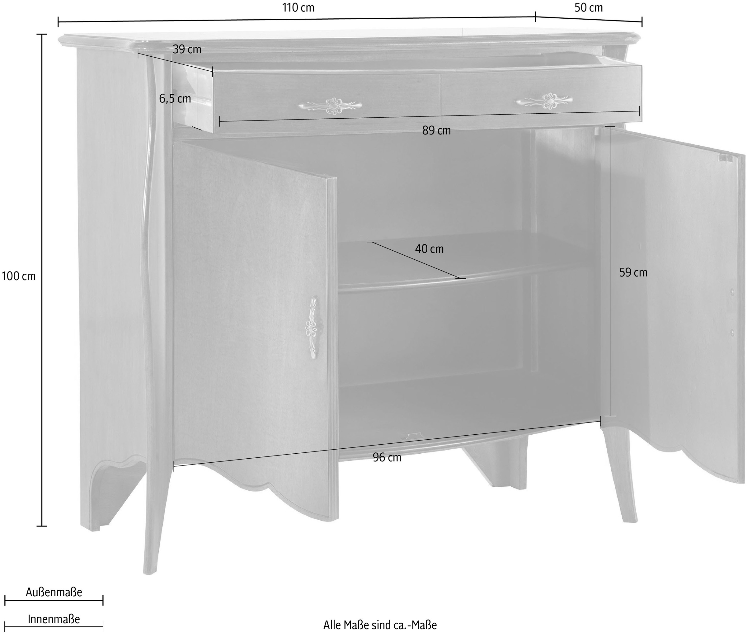 Home affaire Kommode »Kommode Napoli«, Breite 110 cm