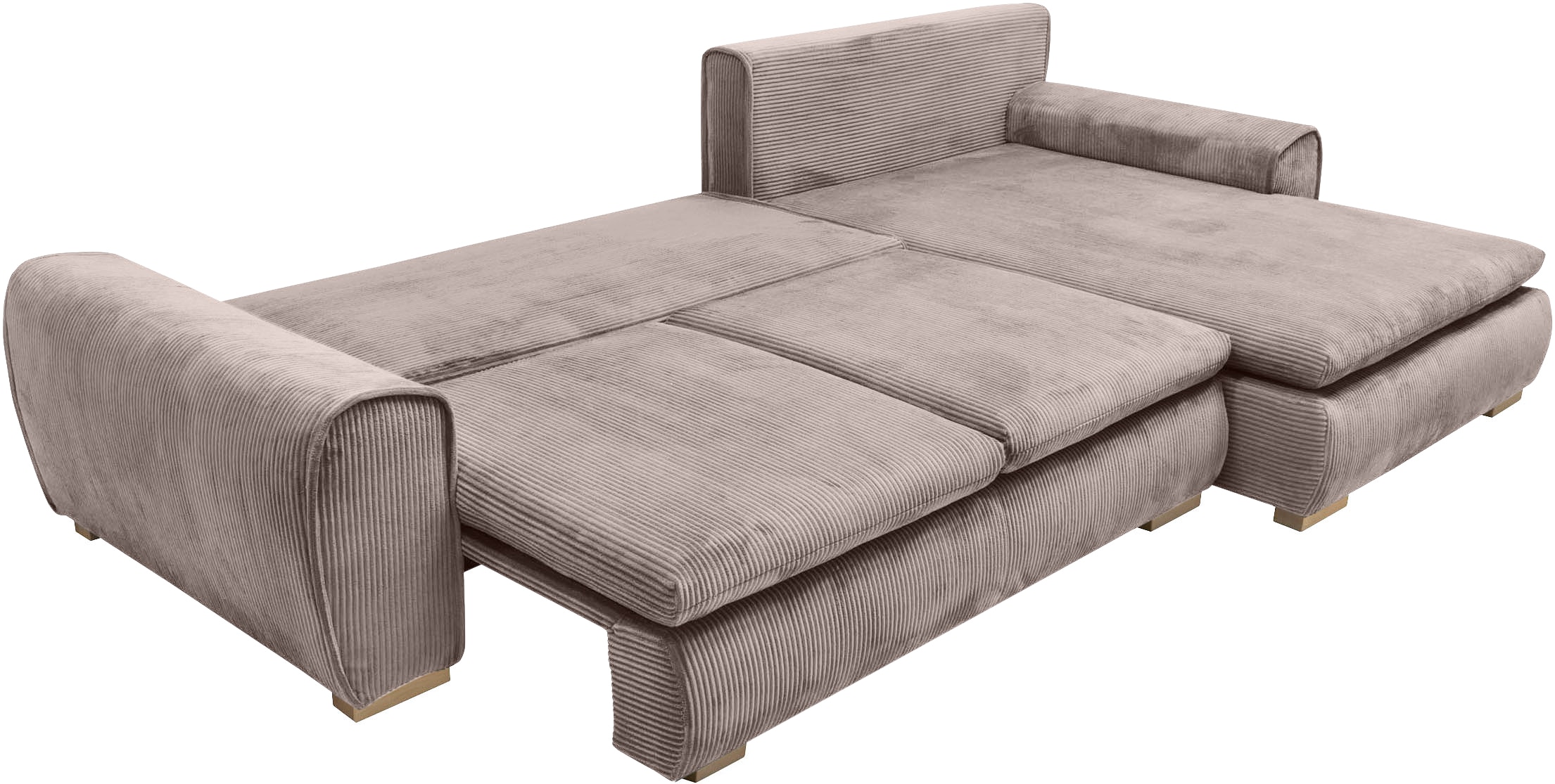 Home affaire Ecksofa »Katja L-Form, B: 325 cm - OTTO. Verlässliche Qualität.« mit Bettfunktion, Bettkasten & 4 Zierkissen