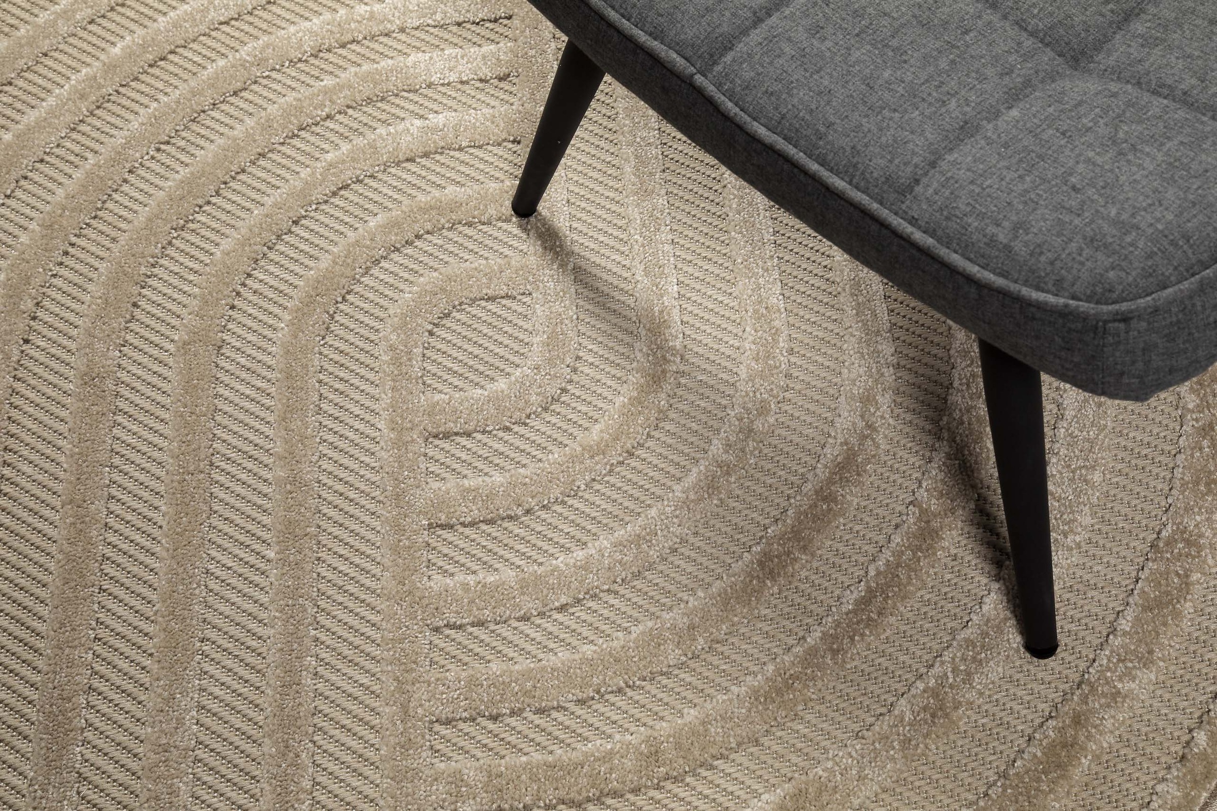 GOODproduct Outdoorteppich »Tamsin« rund 6 mm Höhe In- und Outdoor Teppich, wetterfest, modernes Design, Terrasse, Balkon