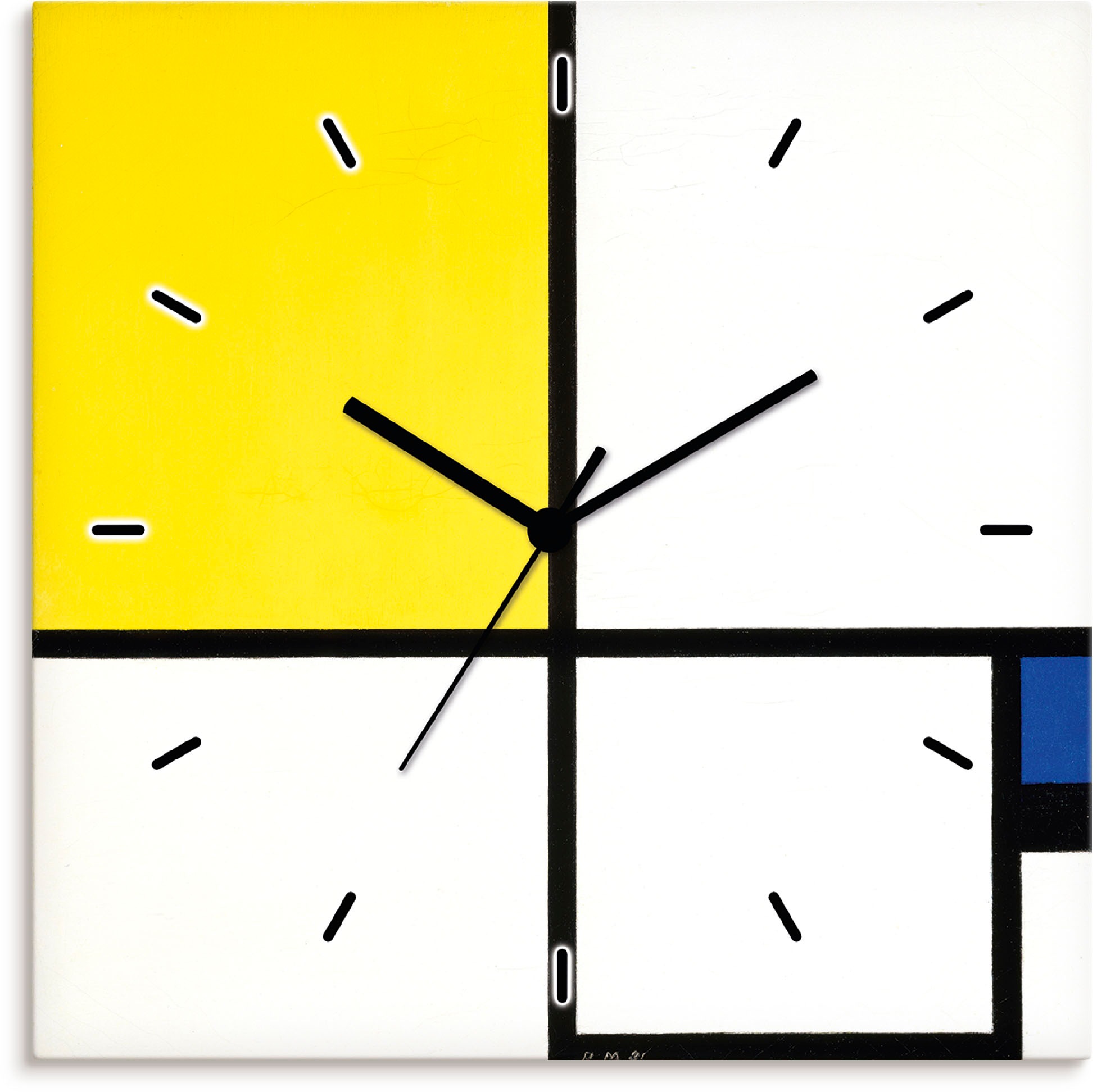 Image of Artland Wanduhr »Komposition mit Blau und Gelb. 1931.«, lautlos, ohne Tickgeräusche, nicht tickend, geräuschlos - wählbar: Funkuhr o. Quarzuhr, moderne Uhr für Wohnzimmer, Küche etc. - Stil: modern bei Ackermann Versand Schweiz