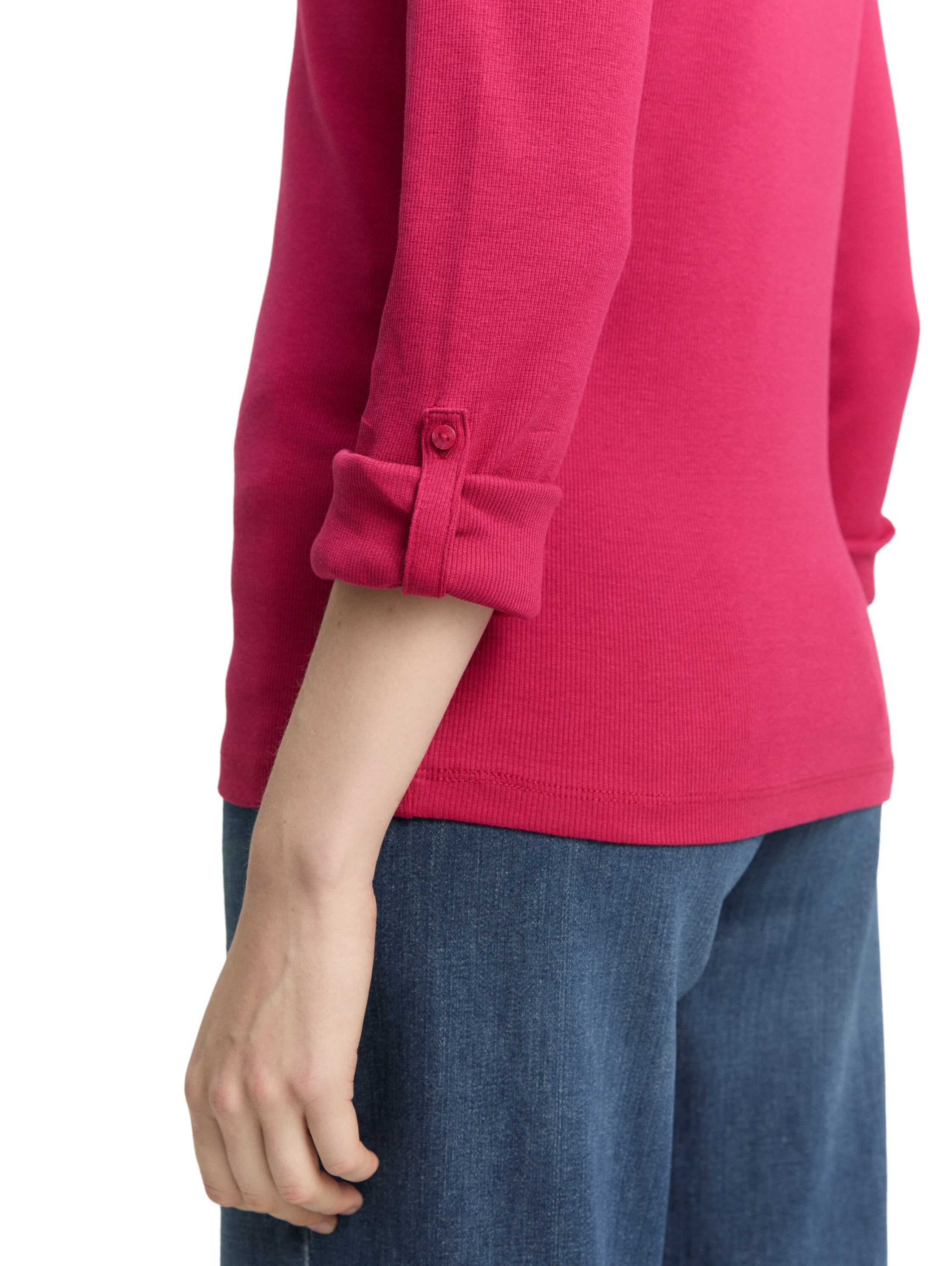 TOM TAILOR Henleyshirt mit Turn-Up-Arm