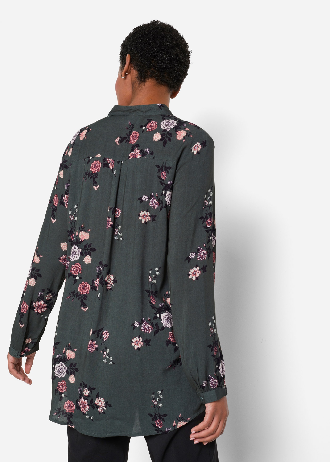 bonprix Chemisier long lockere Passform, aus Viskose, fliessender Stoff, Casual Stil