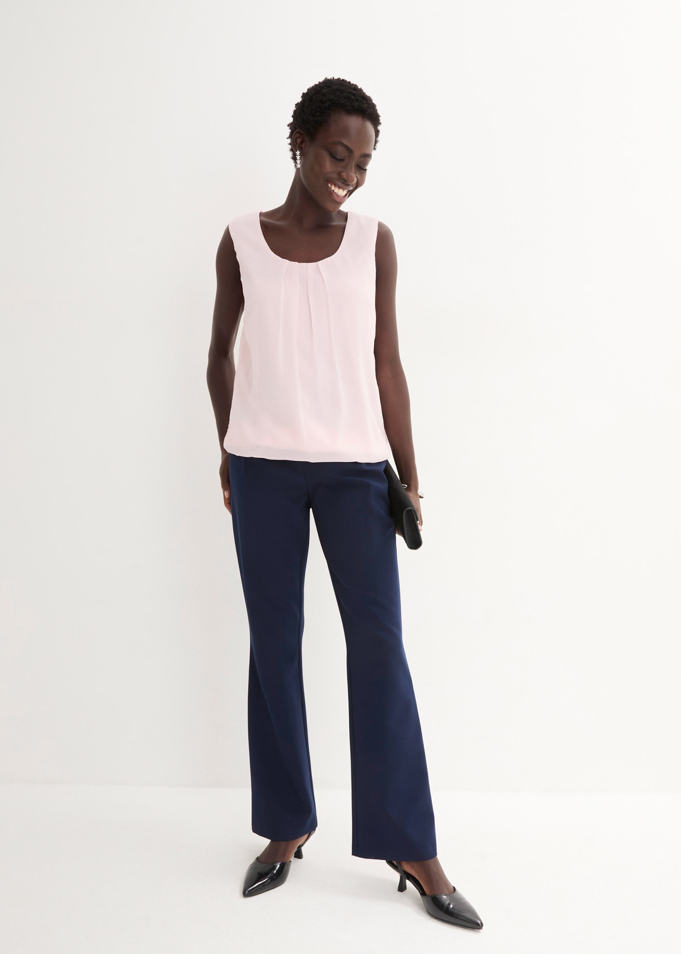 bonprix Top chemisier lockerer Schnitt, für Frühjahrsmode und Sommermode, aus Polyester