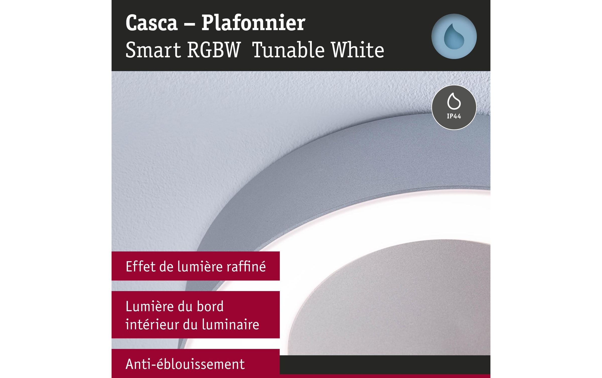 Paulmann Deckenleuchte »Deckenleuchte Casca IP44, Alu matt« LED-Modul RGB | warmweiss - kaltweiss