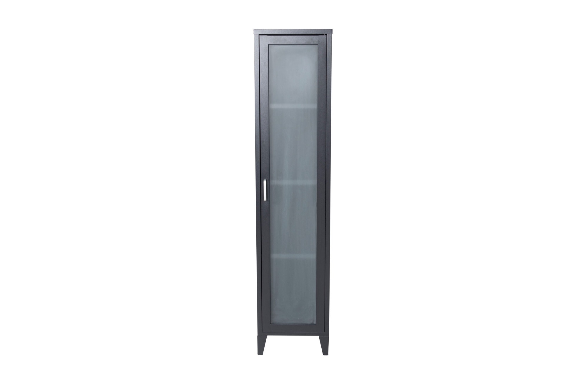 Venture Home Vitrine »Acero, schmaler Stauraumschrank in Schwarz-Stahl, Höhe 150 cm« Pulverbeschichtung, schmal, hoch, mordern