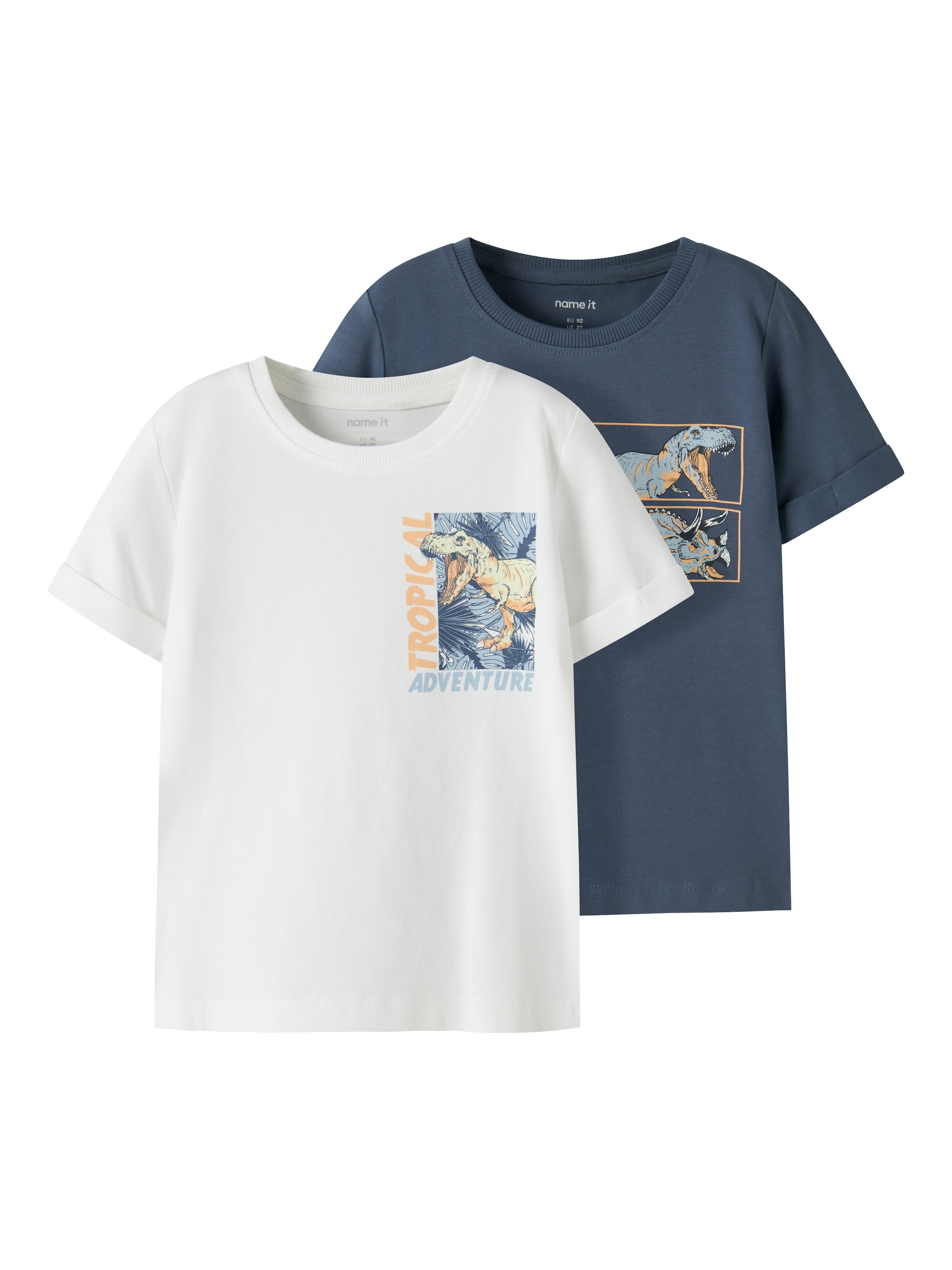 Name It T-shirt »NMMVUX 2P SS TOP« Paquet, 2 mélange coton, coupe normale