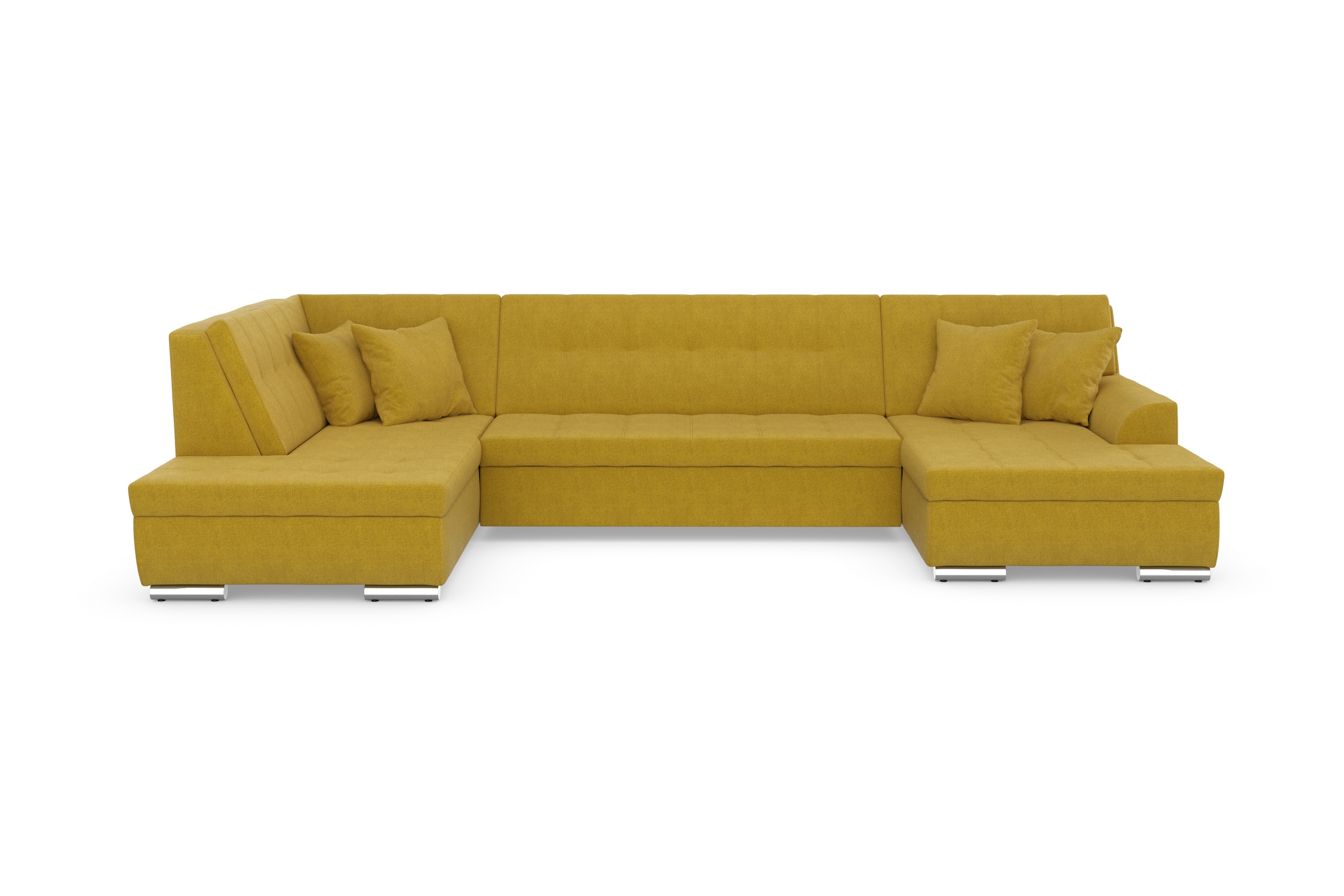 Image of DOMO collection Wohnlandschaft "TREVISO inkl. Zierkissen, moderne Steppung, XXL: 364x201x83 cm" wahlweise mit Bettfunktion, in vielen Bezugsarten auch in Cord U-Form