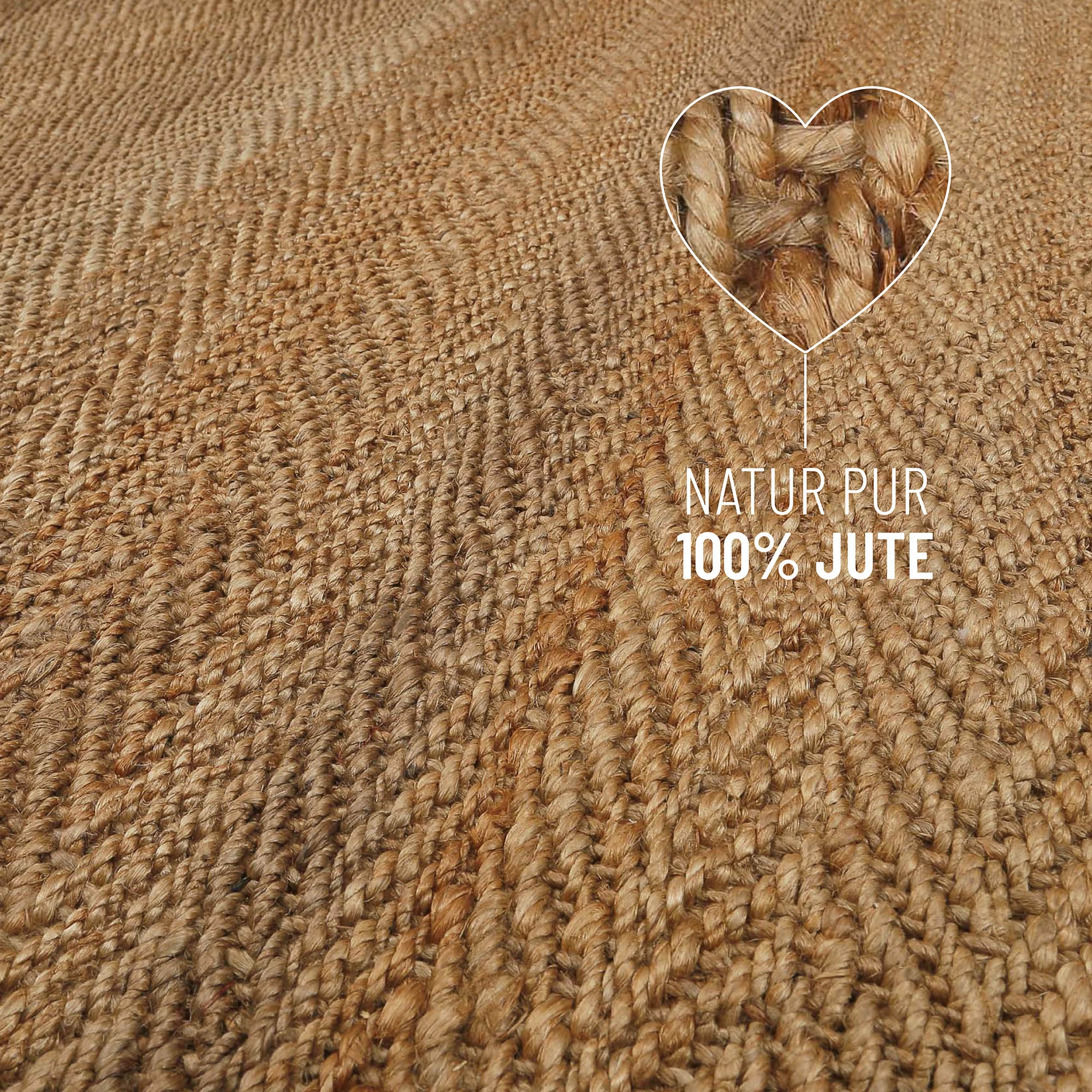 Green Looop Teppich »Dhurry« rechteckig 12 mm Höhe handgewebt, robust, strapazierfähig, Jute, Natur, Wohnzimmer